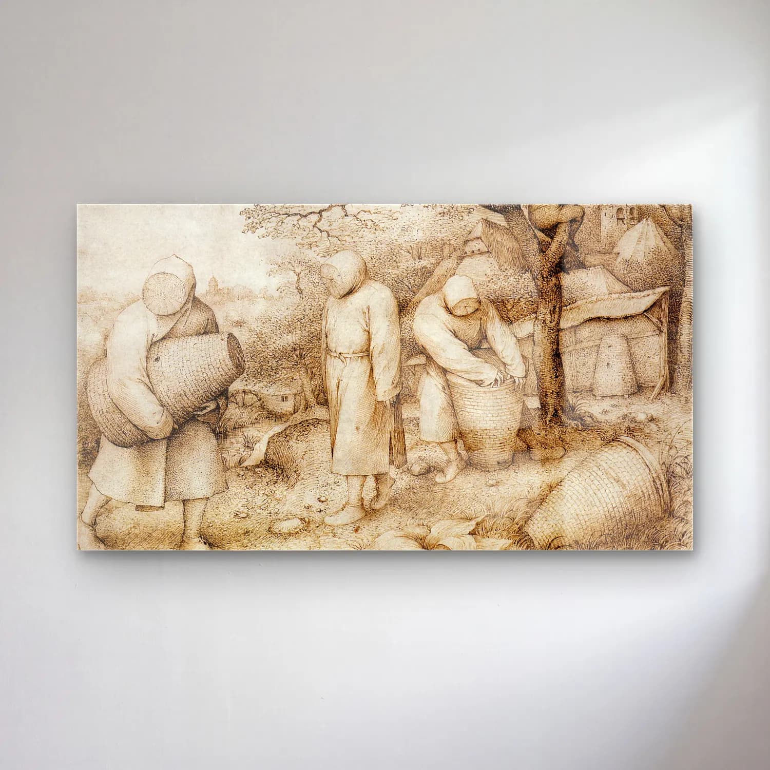 Pieter Bruegel – Beekeepers cam tablo — Pieter Bruegel – Beekeepers — vintage sepette mantarlar