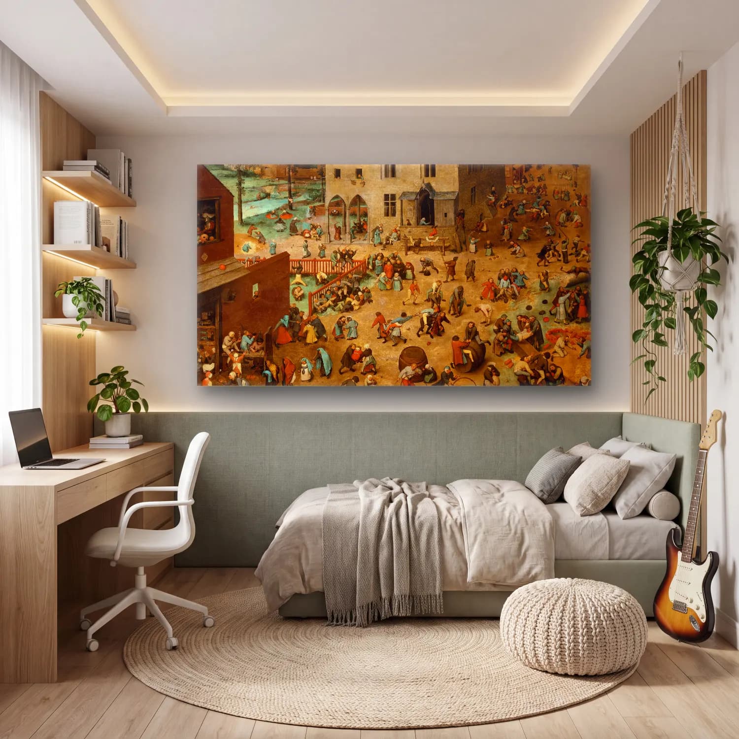 Pieter Bruegel – Children s Games cam tablo — genç odasında