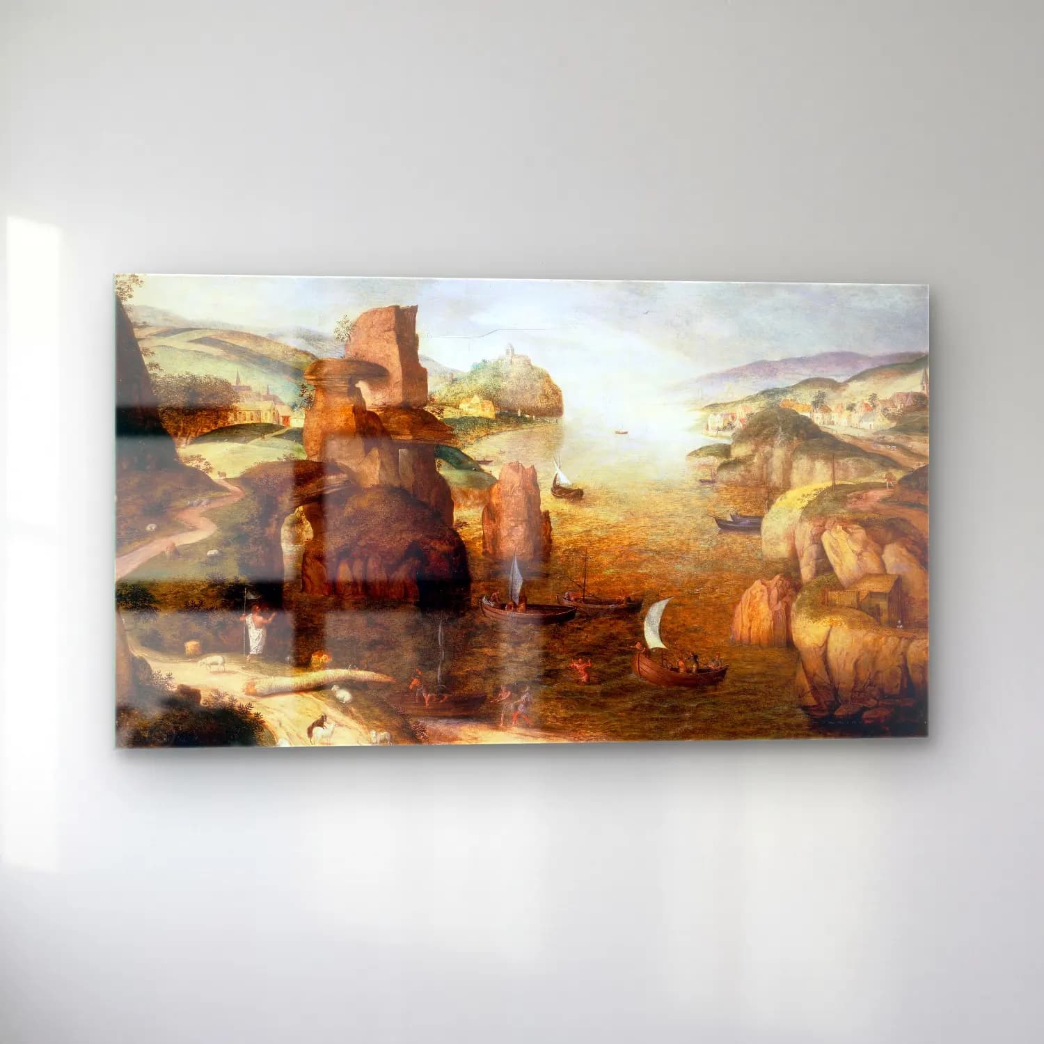 Pieter Bruegel – Christ and Apostles at the Sea of Galilee cam tablo — sol açıdan görünüm