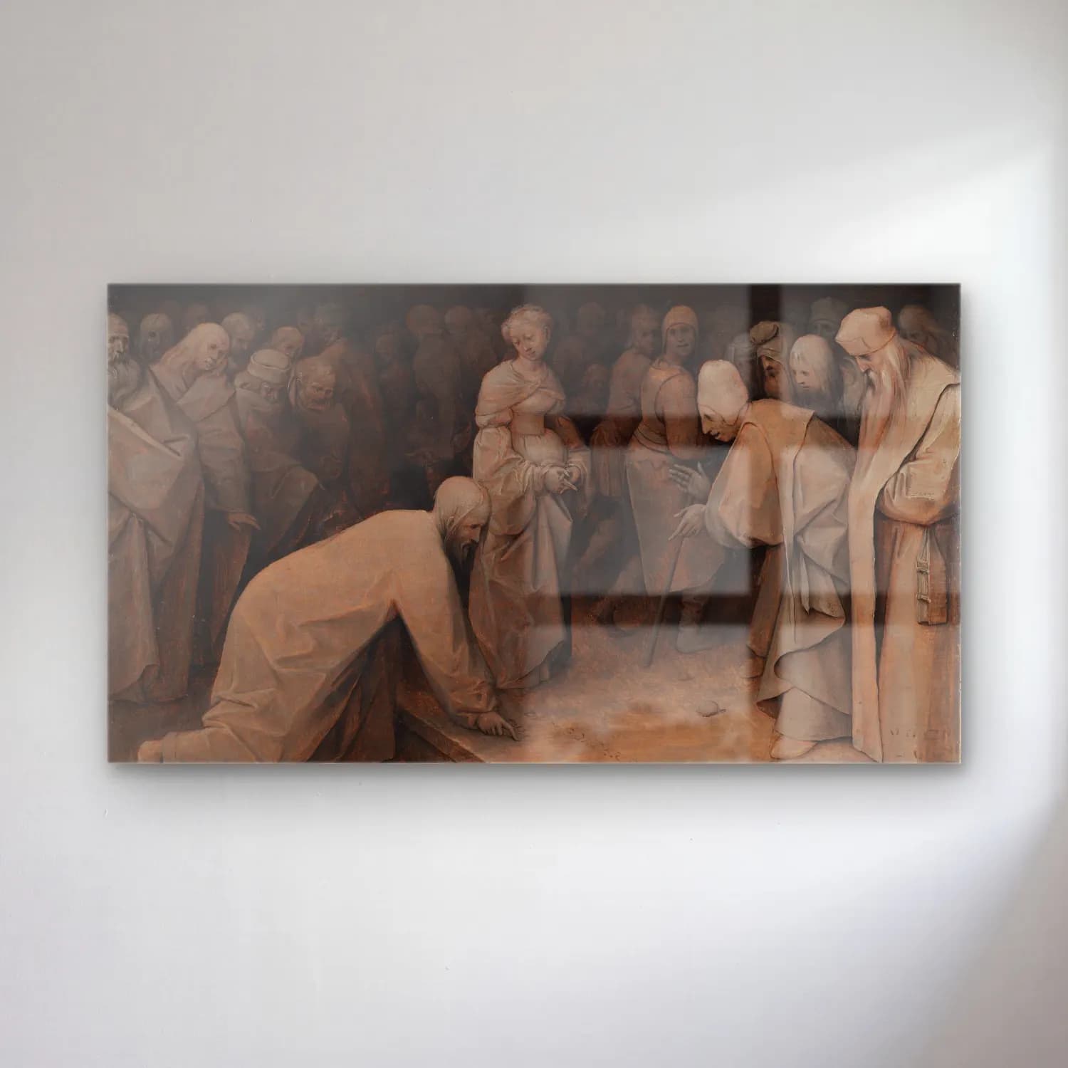 Pieter Bruegel – Christ and the Woman Taken in Adultery cam tablo — Pieter Bruegel – Christ and the Woman Taken in Adultery — yağlı boya dini sahne