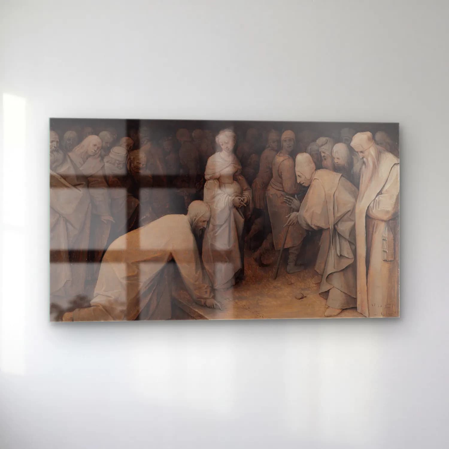 Pieter Bruegel – Christ and the Woman Taken in Adultery cam tablo — sol açıdan görünüm