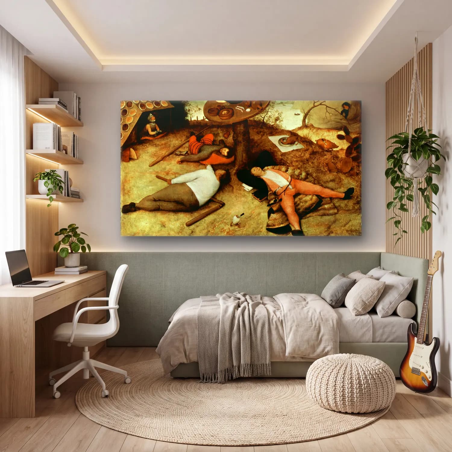 Pieter Bruegel – Land of Cockaigne cam tablo — genç odasında