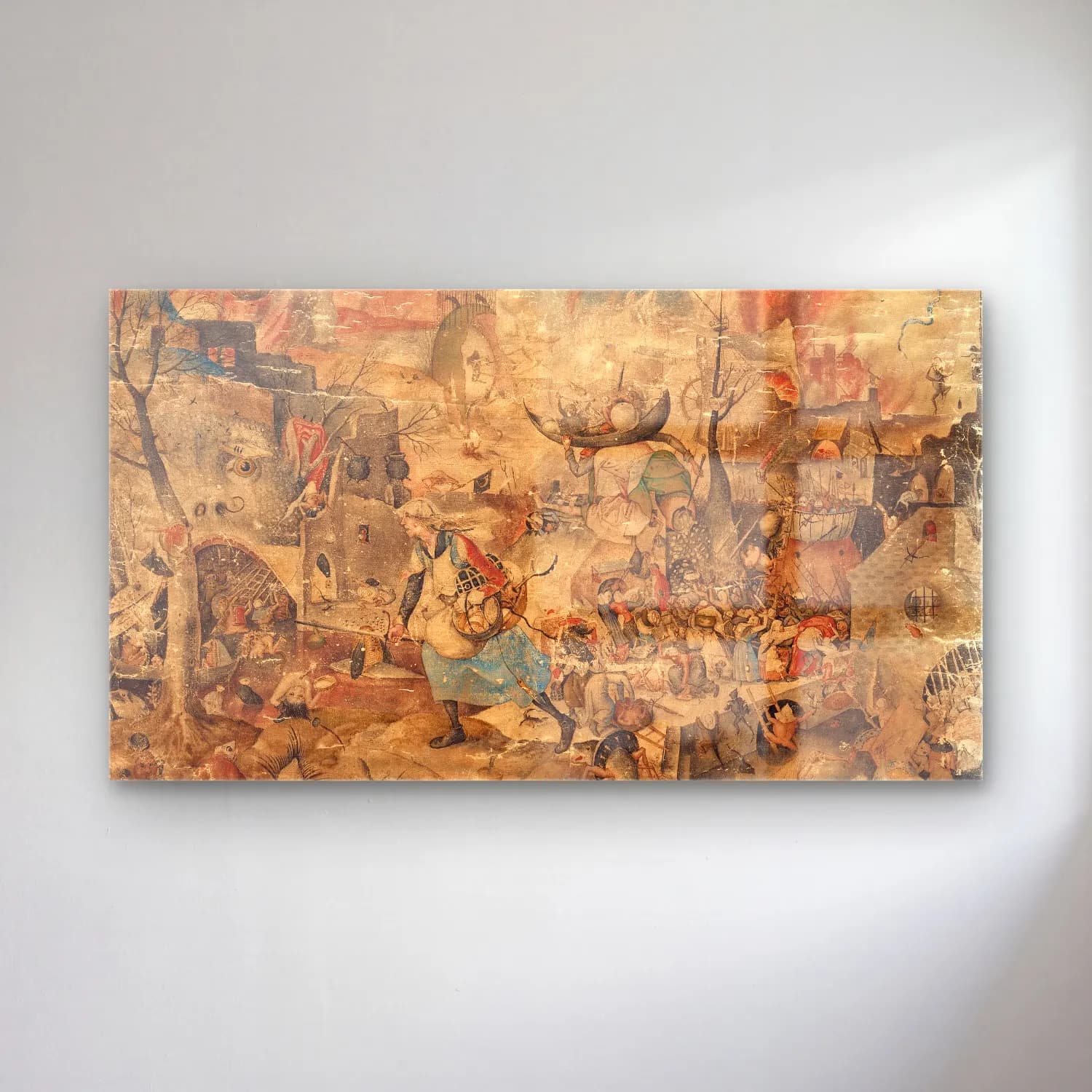 Pieter Bruegel – Mad Meg cam tablo — Pieter Bruegel – Mad Meg — vintage savaş sahnesi
