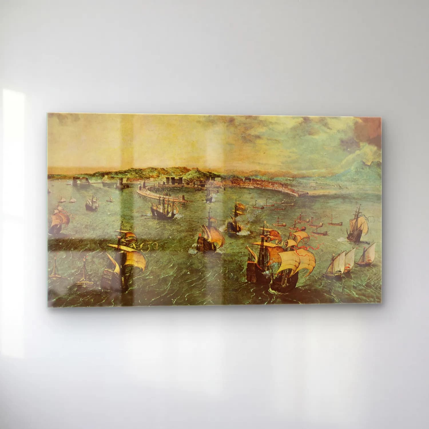 Pieter Bruegel – Naval Battle in the Gulf of Naples cam tablo — sol açıdan görünüm