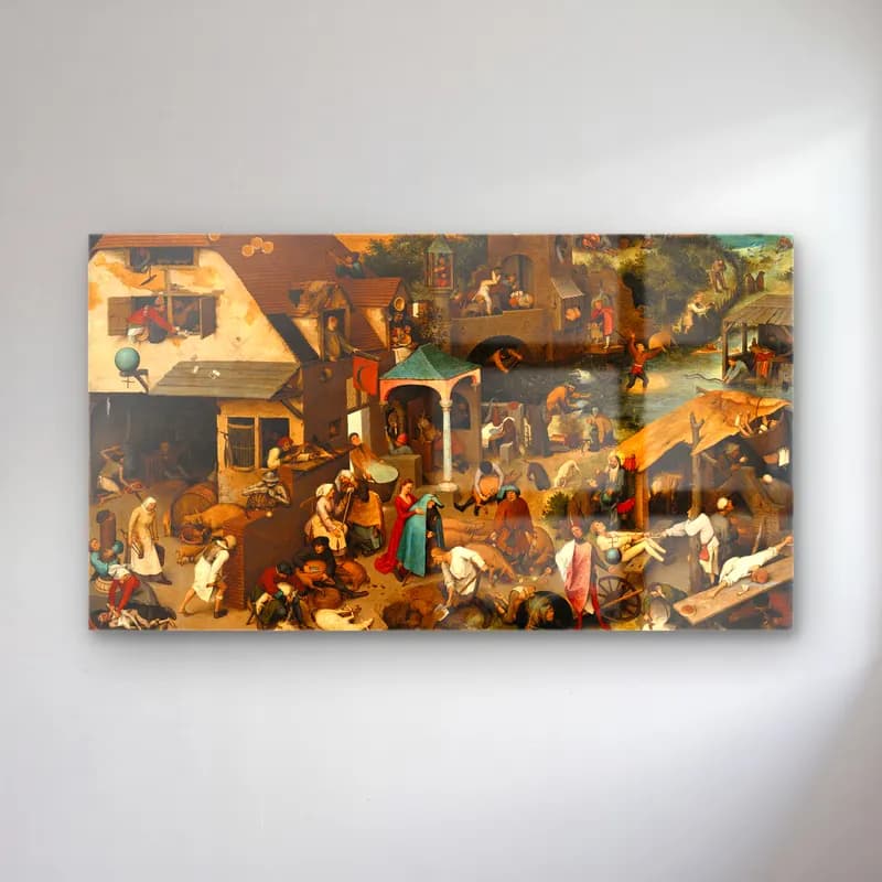 Pieter Bruegel – Netherlandish Proverbs cam tablo — Pieter Bruegel – Netherlandish Proverbs — yağlı boya dini sahne