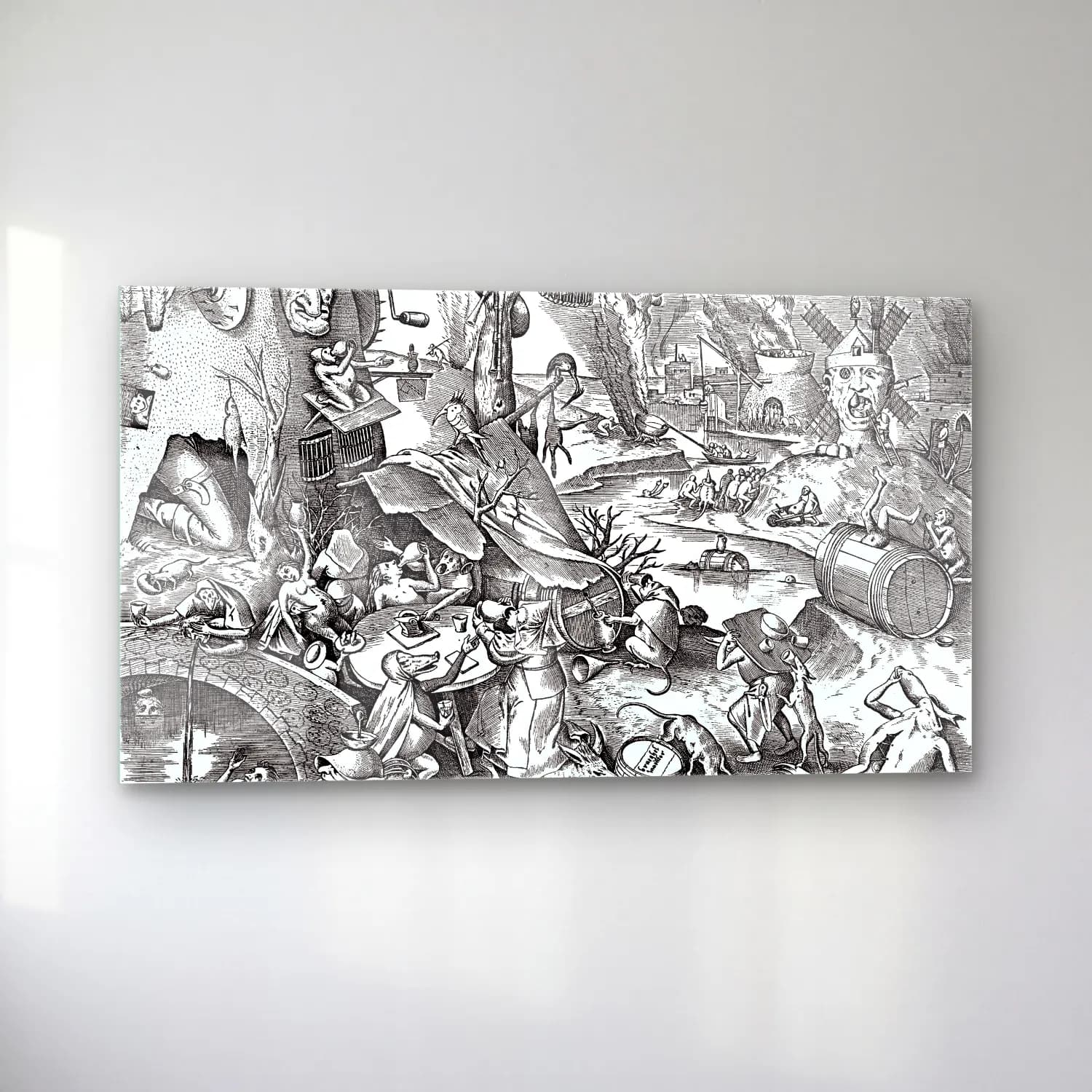 Pieter Bruegel – Seven deadly sins - Gluttony cam tablo — sol açıdan görünüm