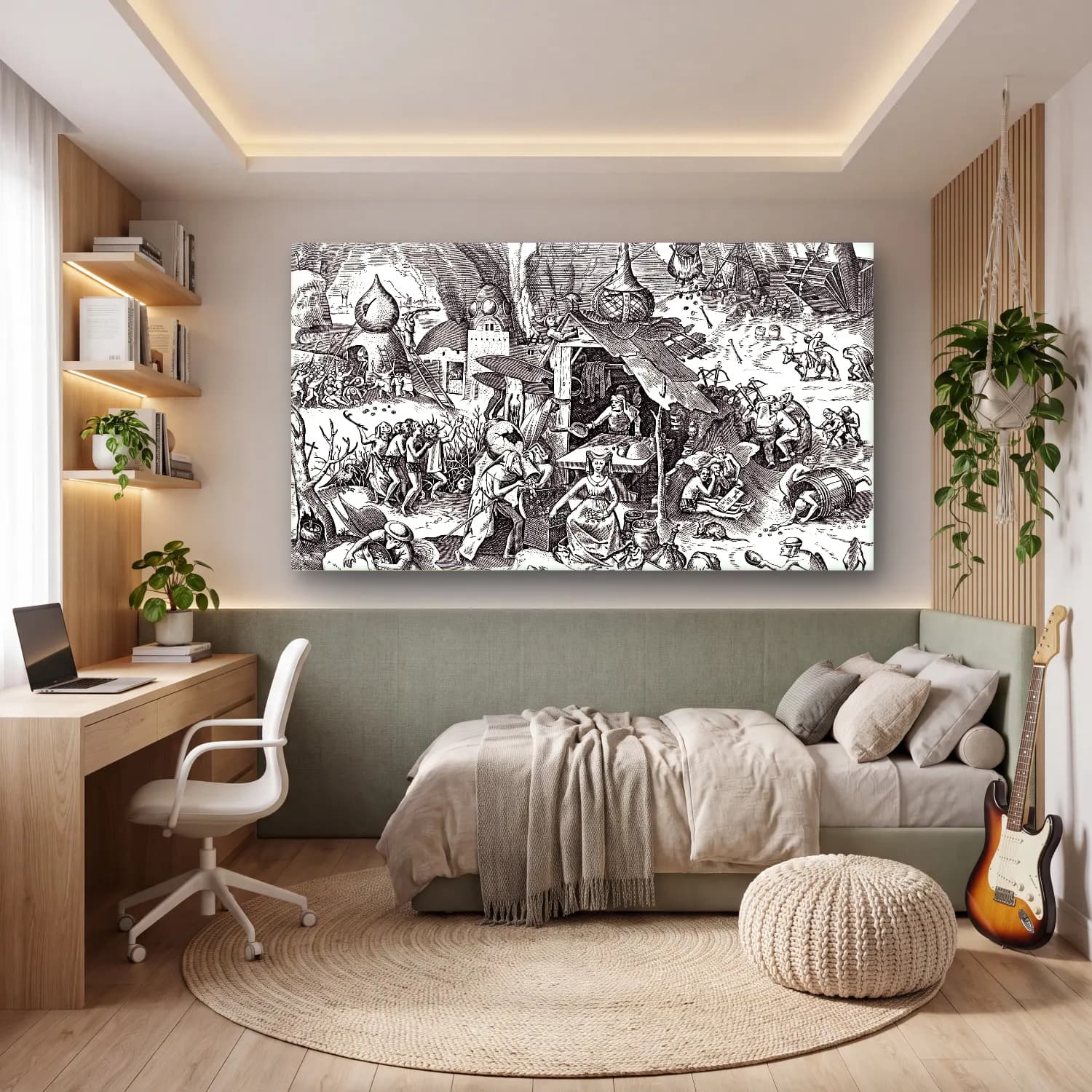 Pieter Bruegel – Seven deadly sins - Greed cam tablo — genç odasında