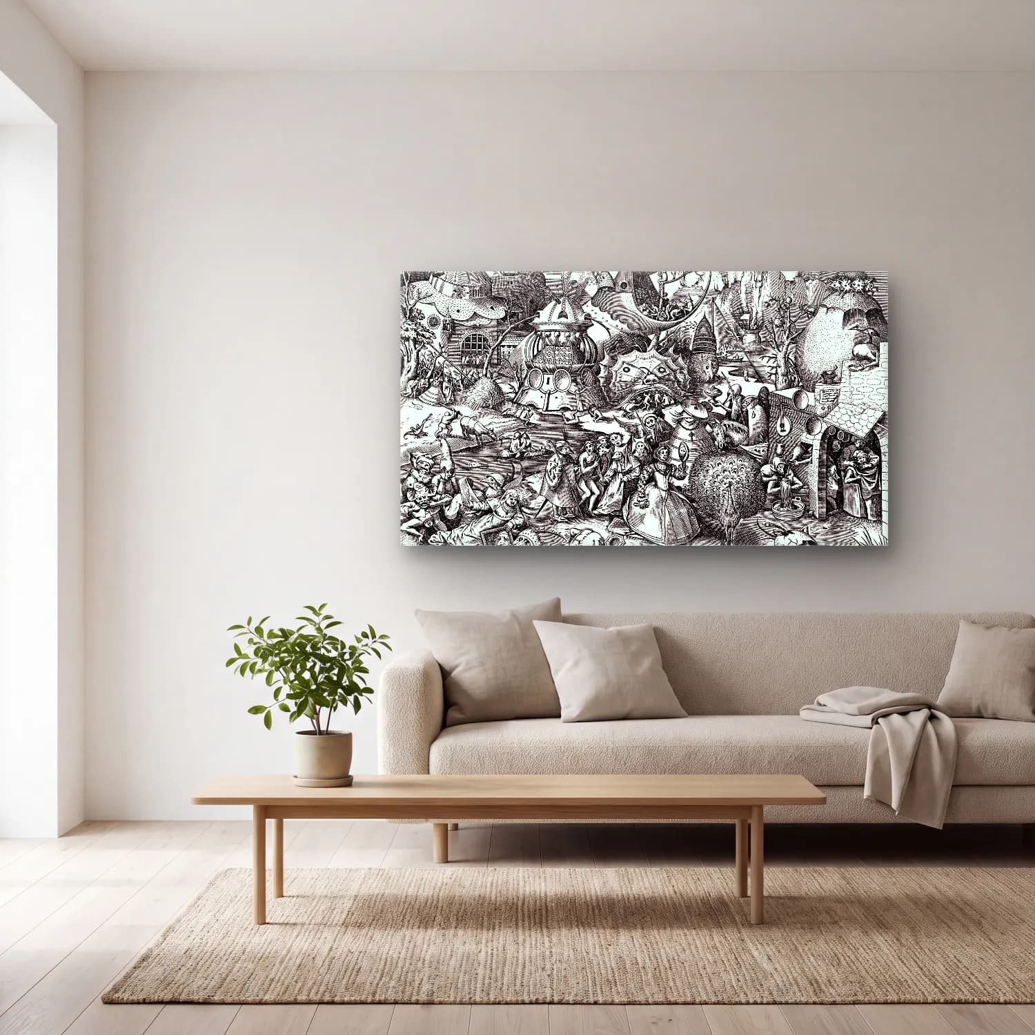 Pieter Bruegel – Seven deadly sins - Pride cam tablo — açık renk salonda