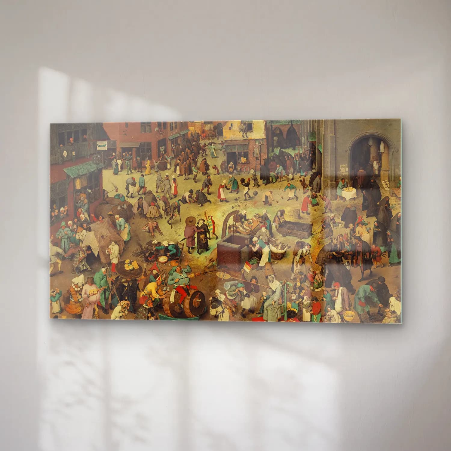 Pieter Bruegel – The Fight Between Carnival and Lent cam tablo — sağ açıdan görünüm