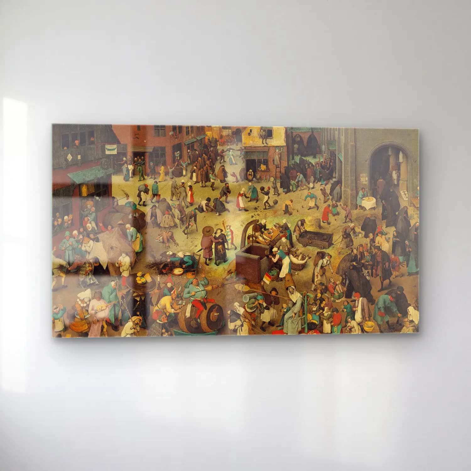 Pieter Bruegel – The Fight Between Carnival and Lent cam tablo — sol açıdan görünüm