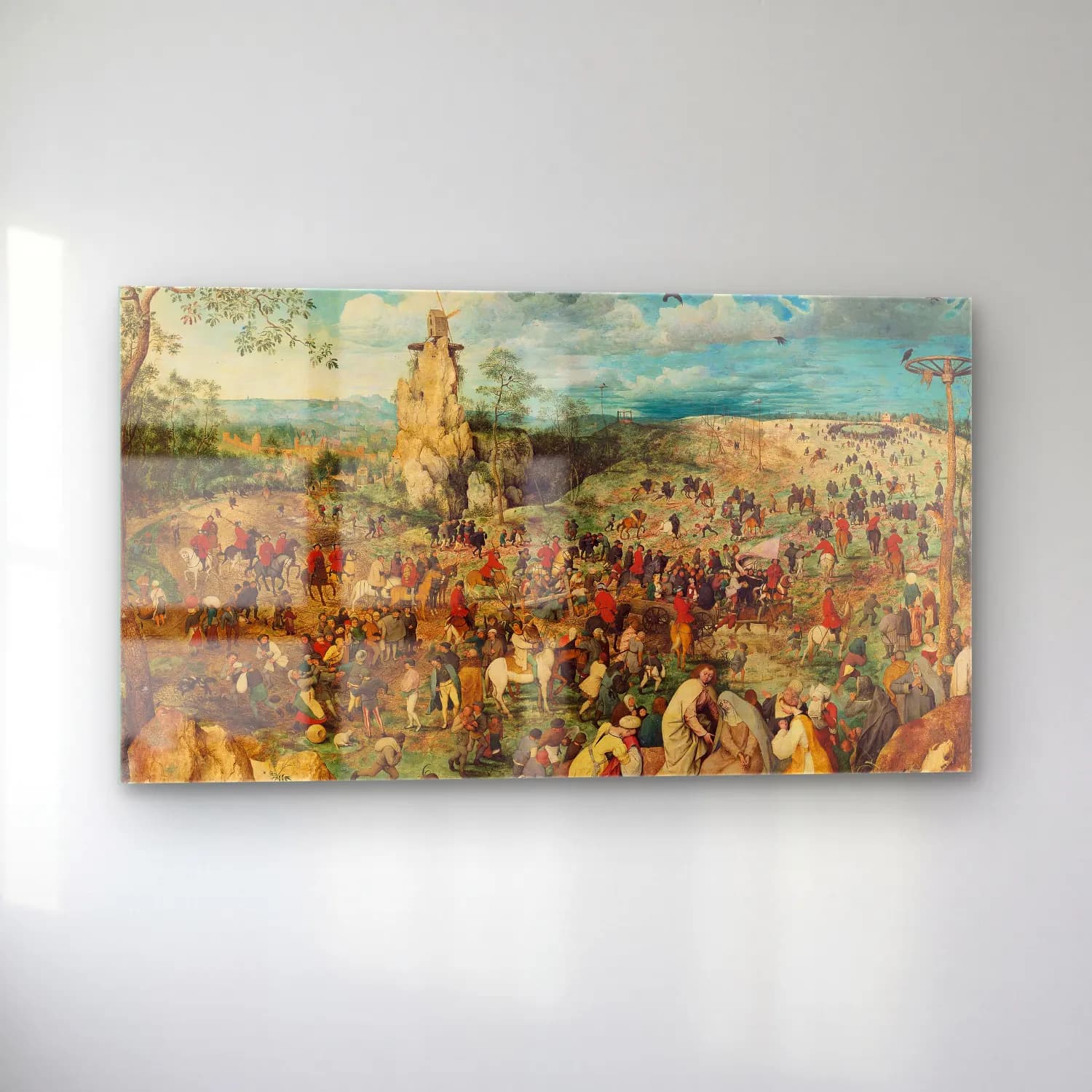 Pieter Bruegel – The Mill and the Cross cam tablo — sol açıdan görünüm