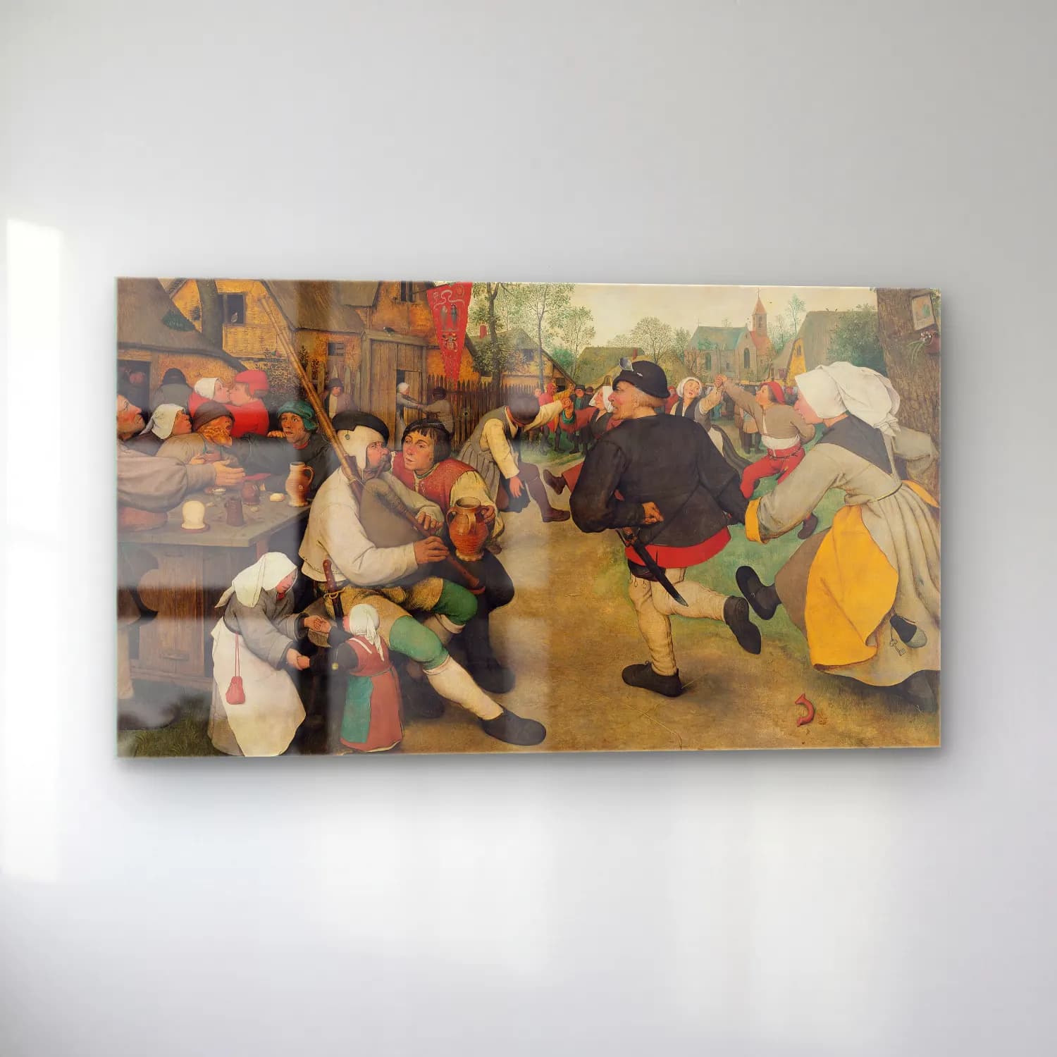Pieter Bruegel – The Peasant Dance cam tablo — sol açıdan görünüm