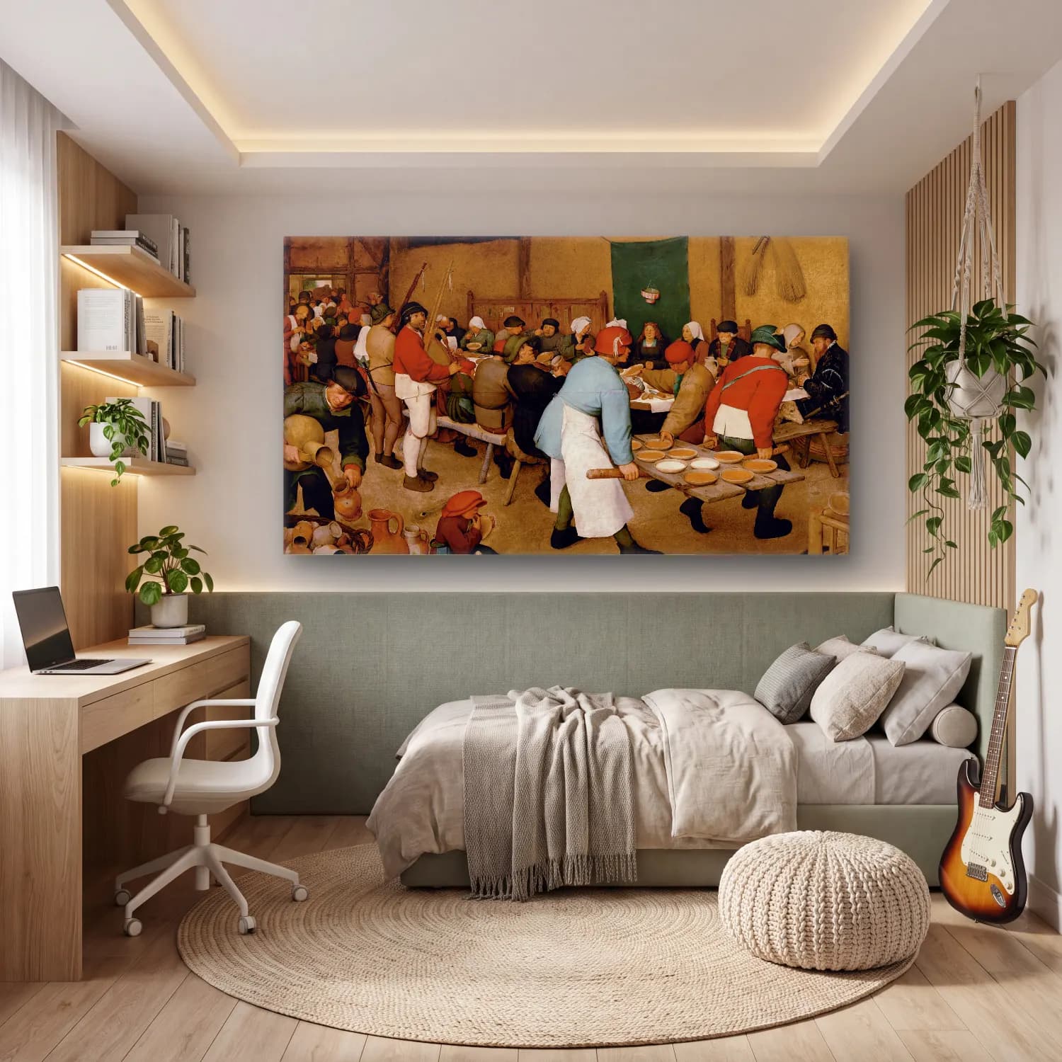 Pieter Bruegel – The Peasant Wedding cam tablo — genç odasında