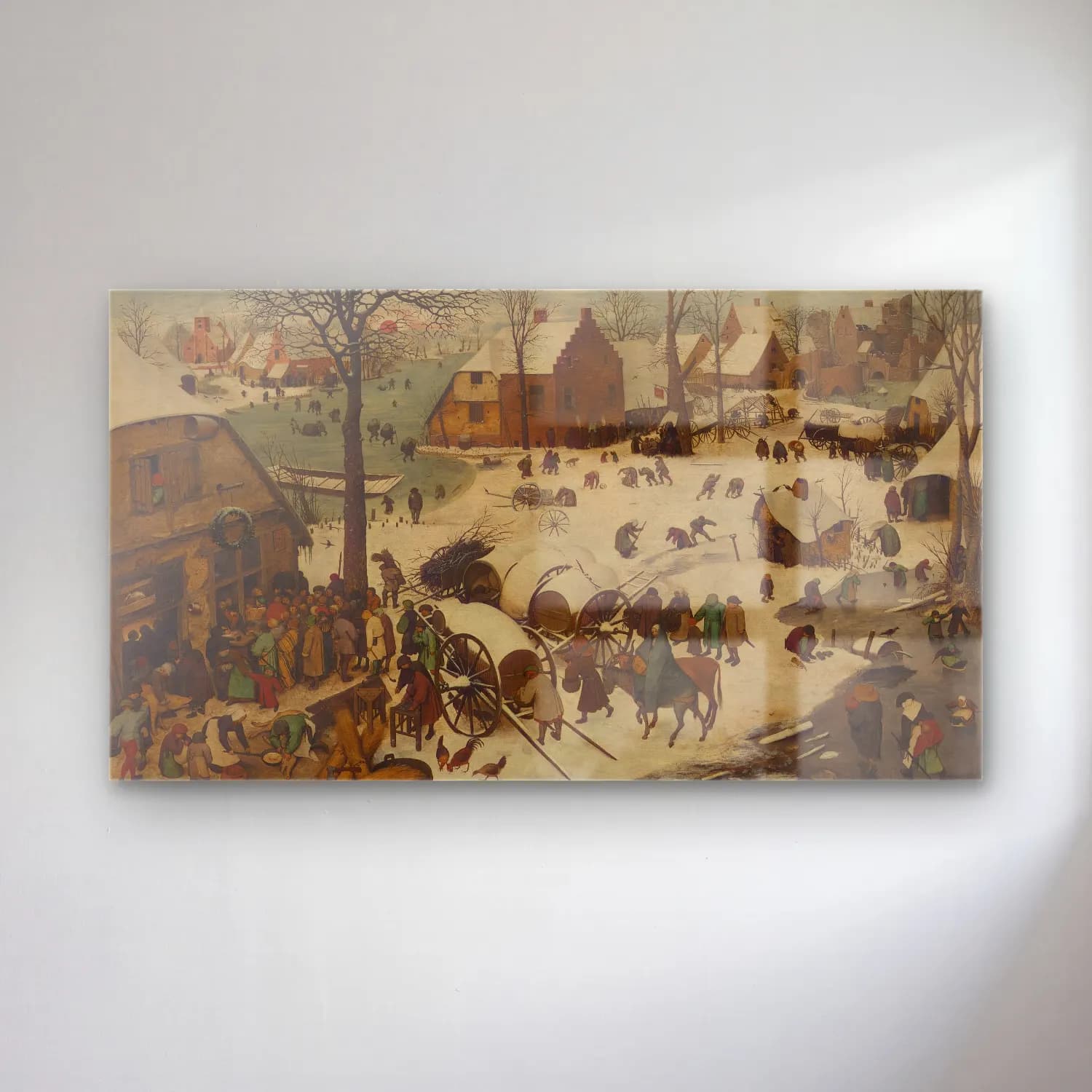 Pieter Bruegel – The People s Census at Bethlehem cam tablo — Pieter Bruegel – The People s Census at Bethlehem — yağlı boya savaş sahnesi