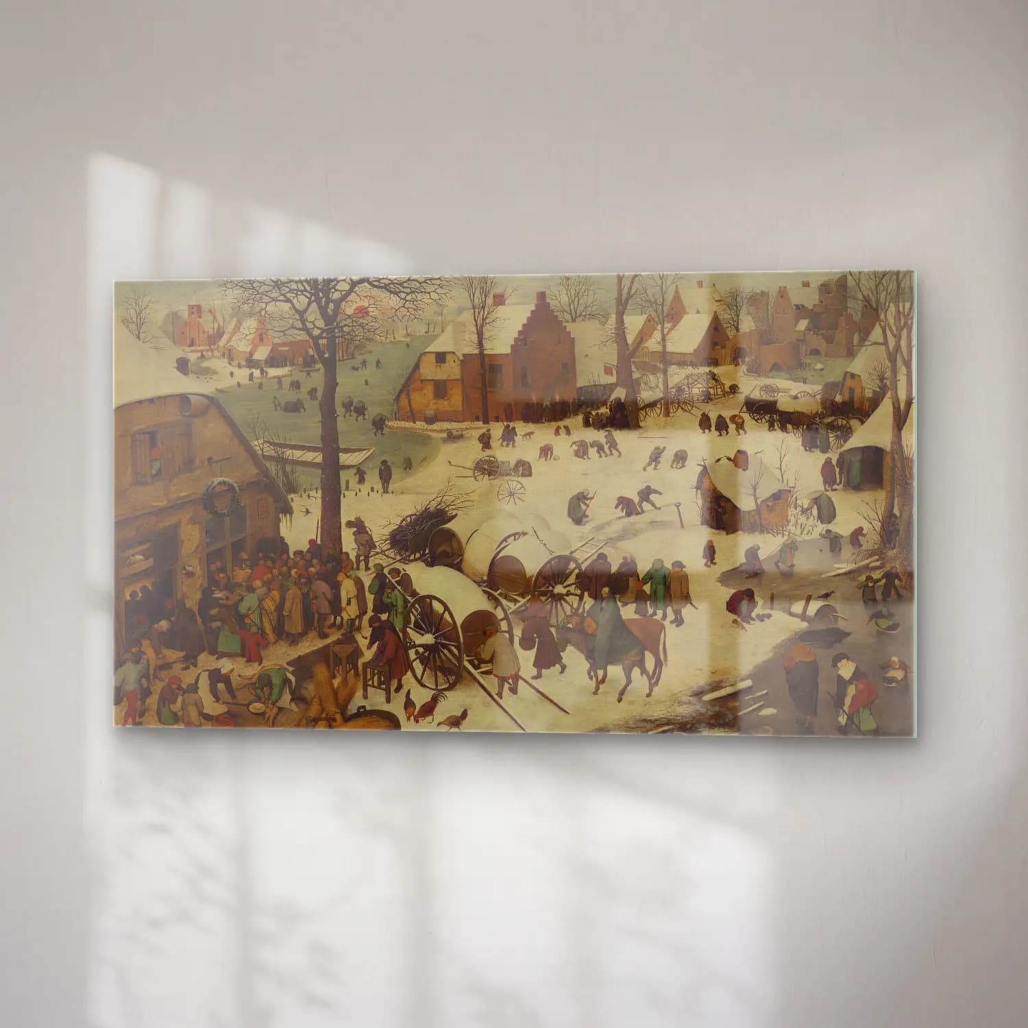 Pieter Bruegel – The People s Census at Bethlehem cam tablo — sağ açıdan görünüm