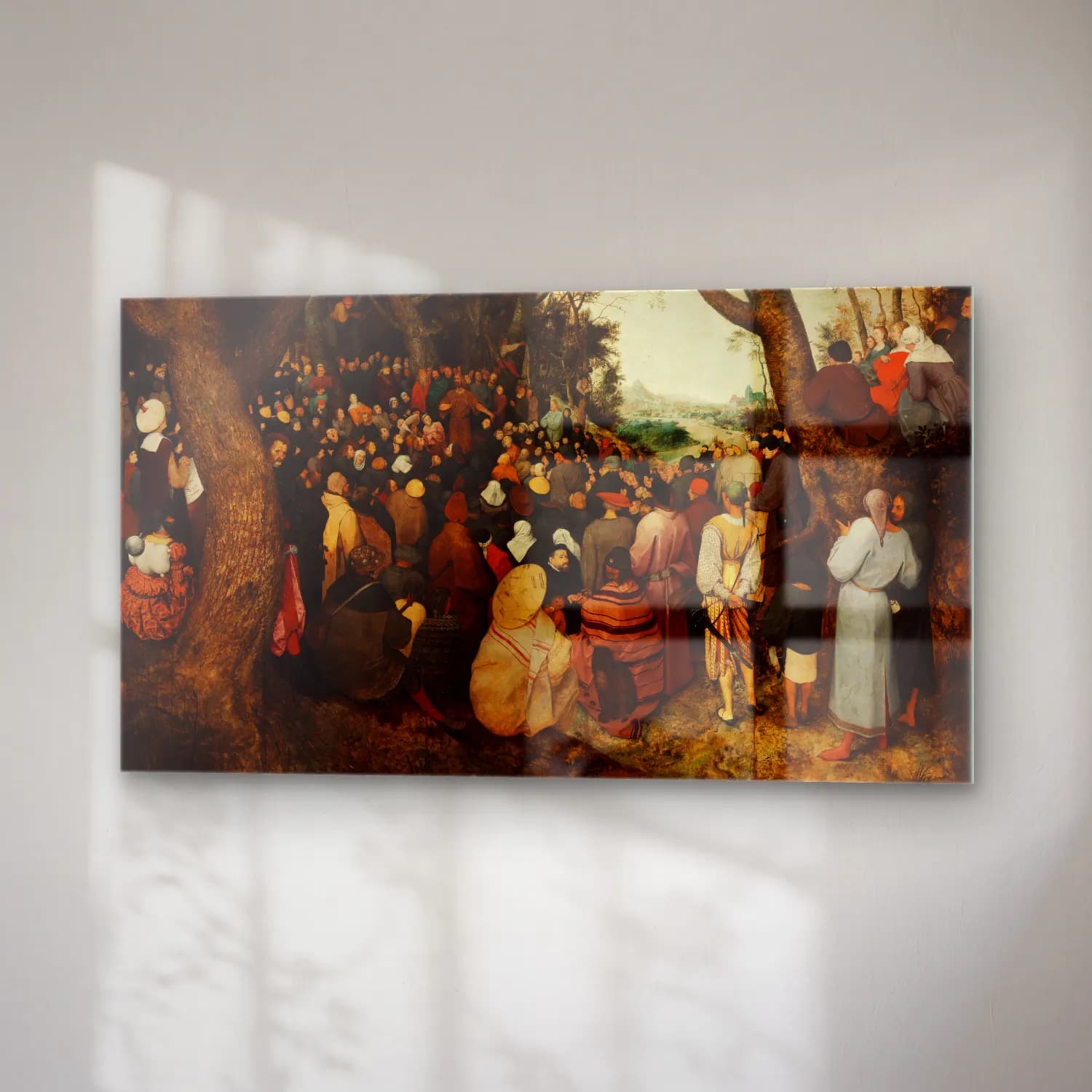 Pieter Bruegel – The Sermon of Saint John the Baptist cam tablo — sağ açıdan görünüm