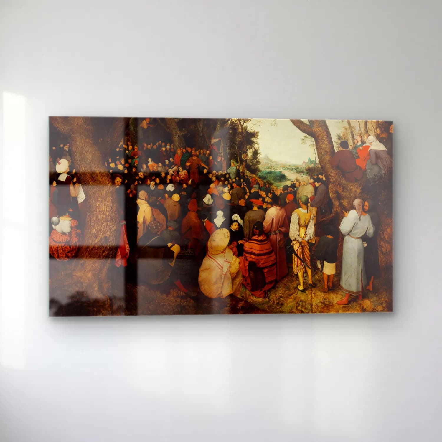 Pieter Bruegel – The Sermon of Saint John the Baptist cam tablo — sol açıdan görünüm