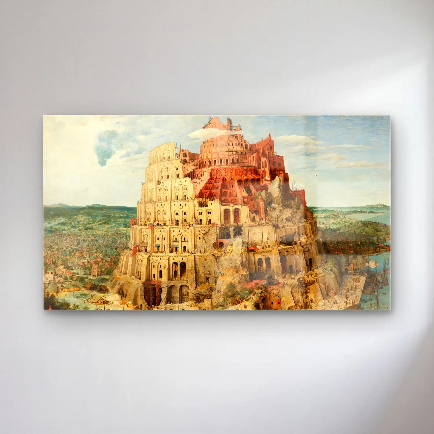 Pieter Bruegel – The Tower of Babel cam tablo — Pieter Bruegel – The Tower of Babel — yağlı boya şato