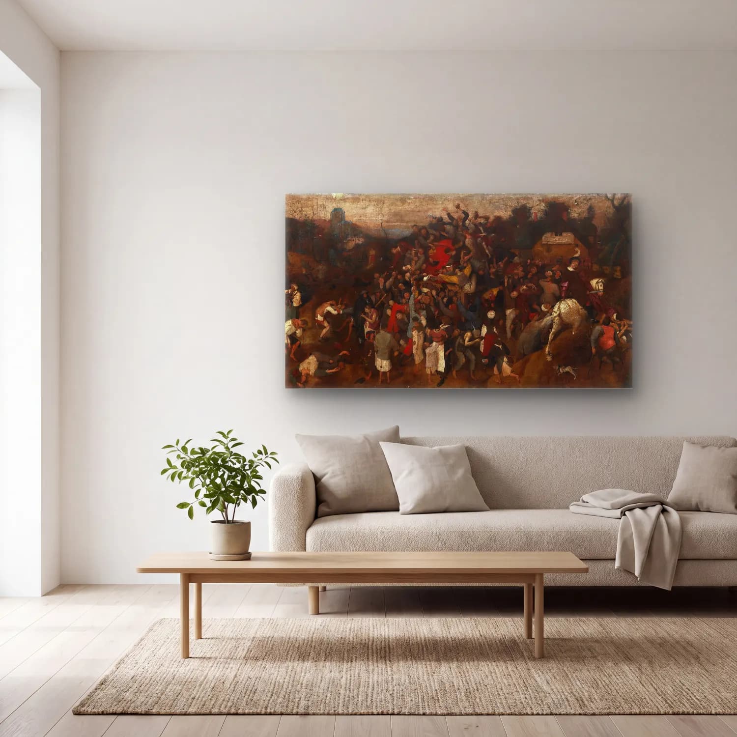 Pieter Bruegel – The Wine Of Saint Martins Day cam tablo — açık renk salonda