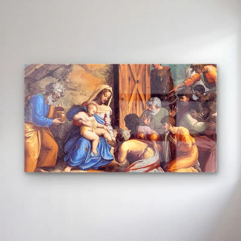 Raffaello Sanzio – Adoration of the Magi cam tablo — Raffaello Sanzio – Adoration of the Magi — yağlı boya dini sahne