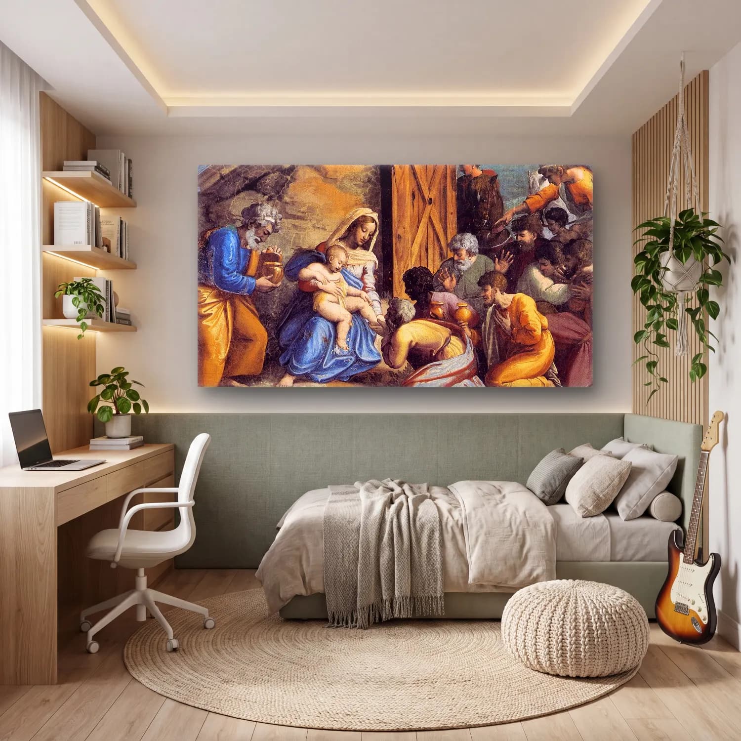 Raffaello Sanzio – Adoration of the Magi cam tablo — genç odasında