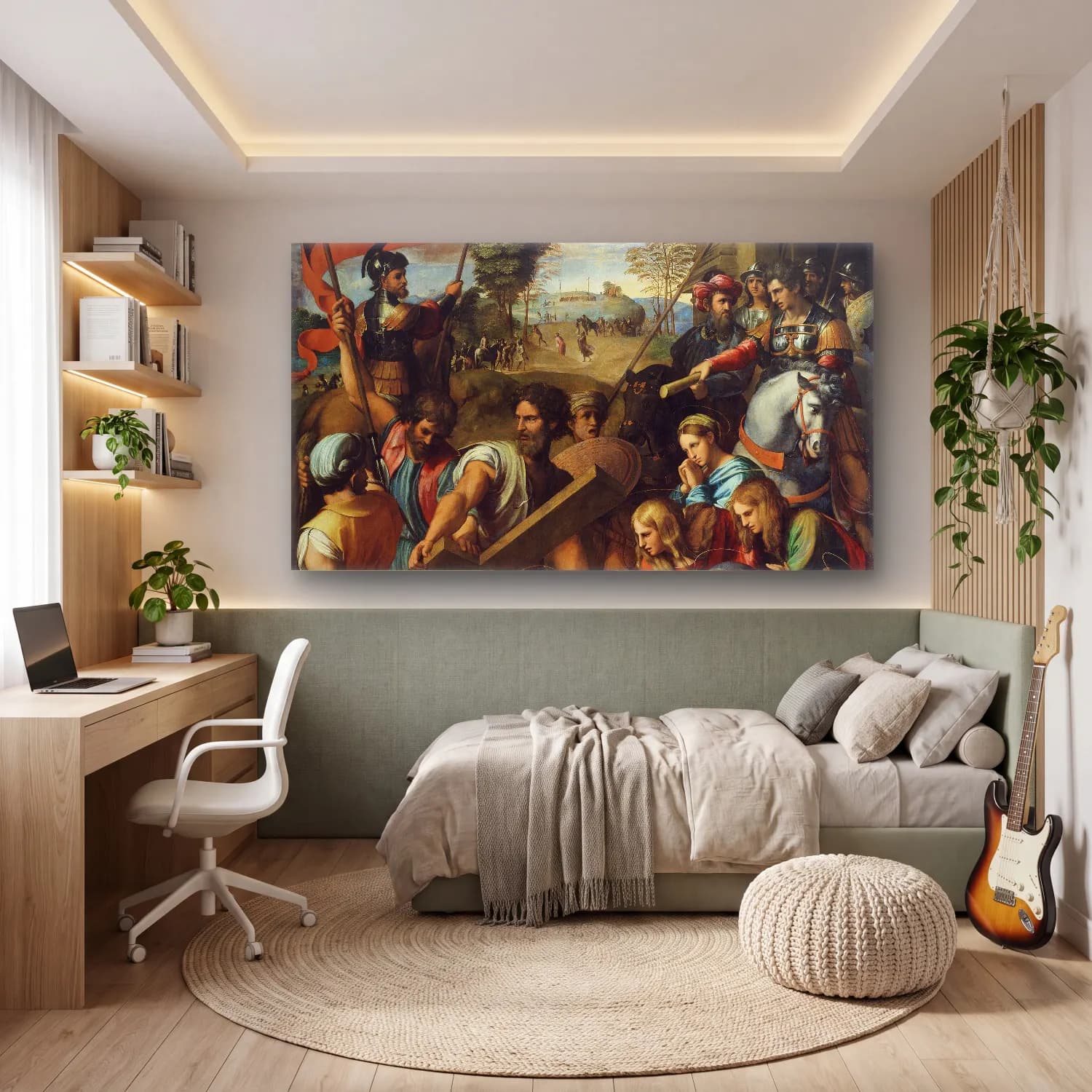 Raffaello Sanzio – Christ Falling on the Way to Calvary cam tablo — genç odasında