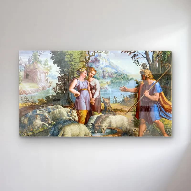 Raffaello Sanzio – Jacob s Encounter with Rachel cam tablo — Raffaello Sanzio – Jacob s Encounter with Rachel — vintage mitolojik sahne