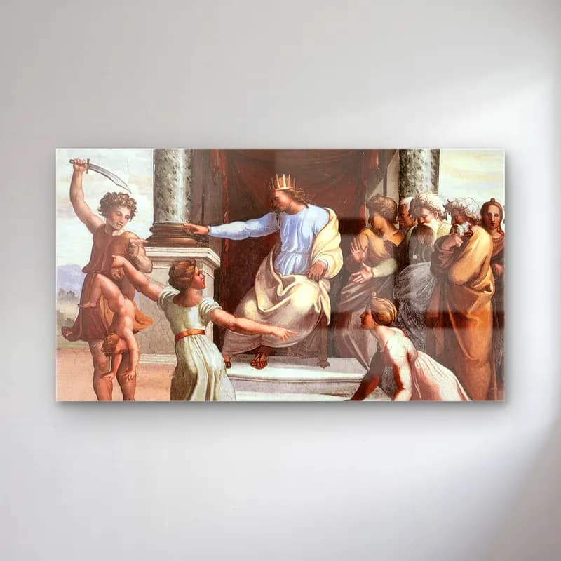 Raffaello Sanzio – Judgment of Solomon cam tablo — Raffaello Sanzio – Judgment of Solomon — yağlı boya mitolojik sahne