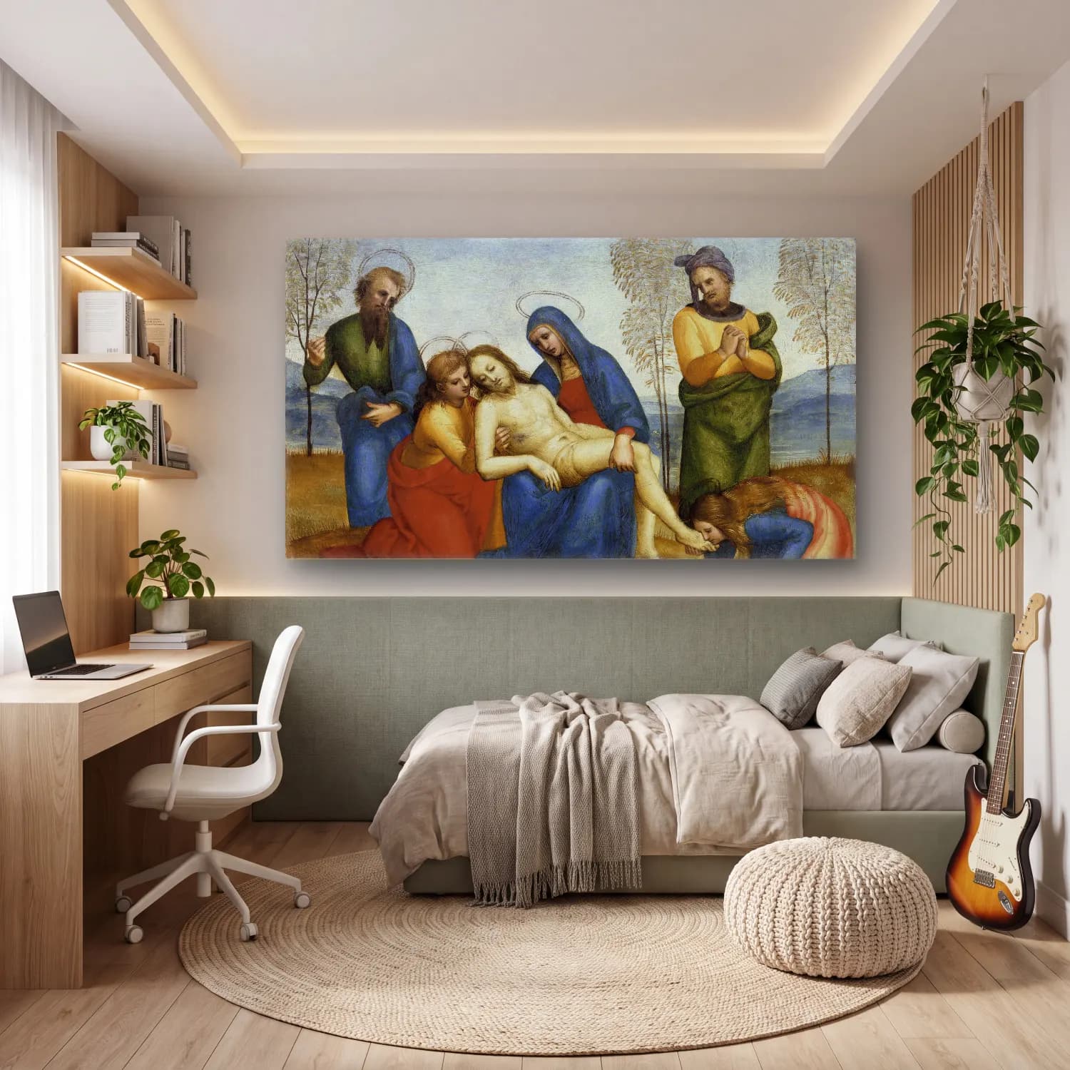 Raffaello Sanzio – Lamentation over the Dead Christ cam tablo — genç odasında
