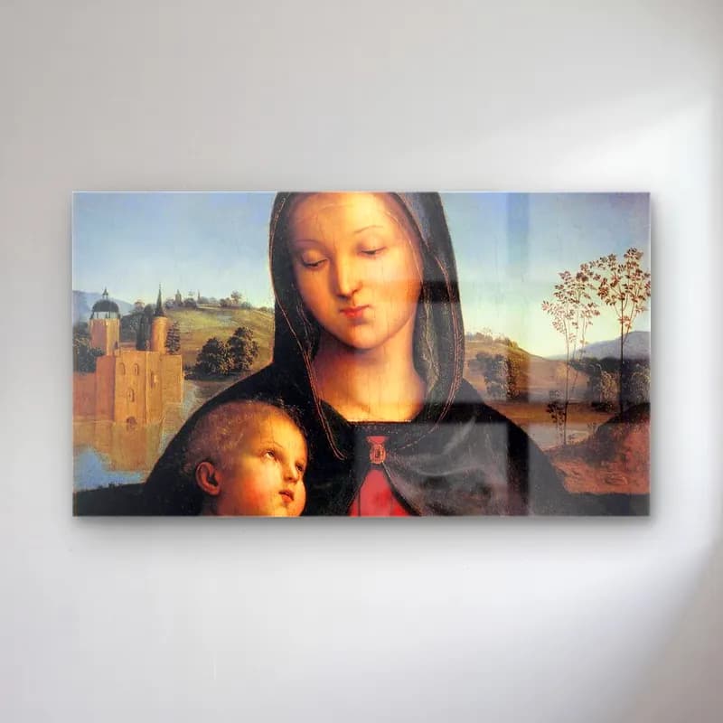Raffaello Sanzio – Madonna and Child with the Book cam tablo — Raffaello Sanzio – Madonna and Child with the Book — yağlı boya anne ve çocuk