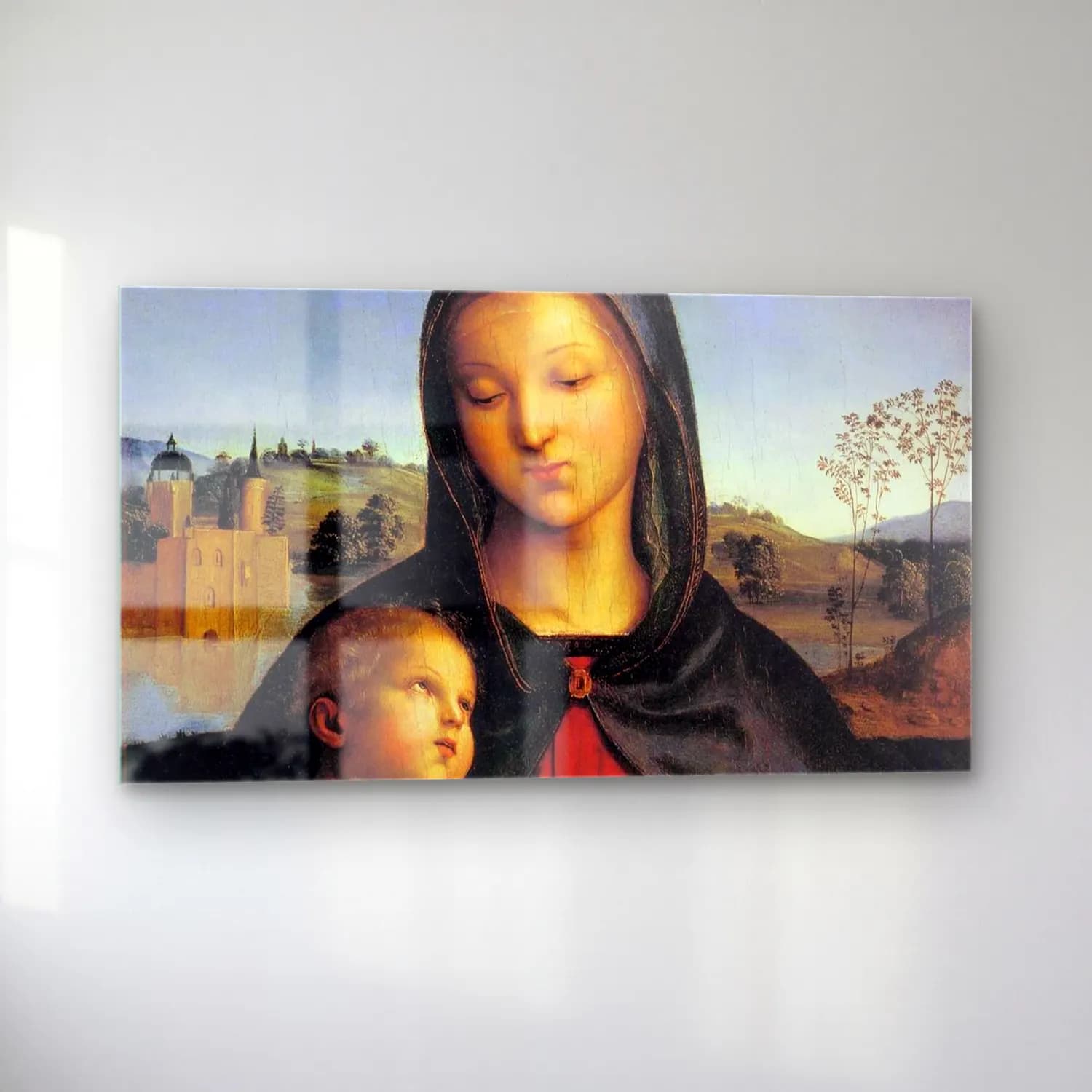 Raffaello Sanzio – Madonna and Child with the Book cam tablo — sol açıdan görünüm