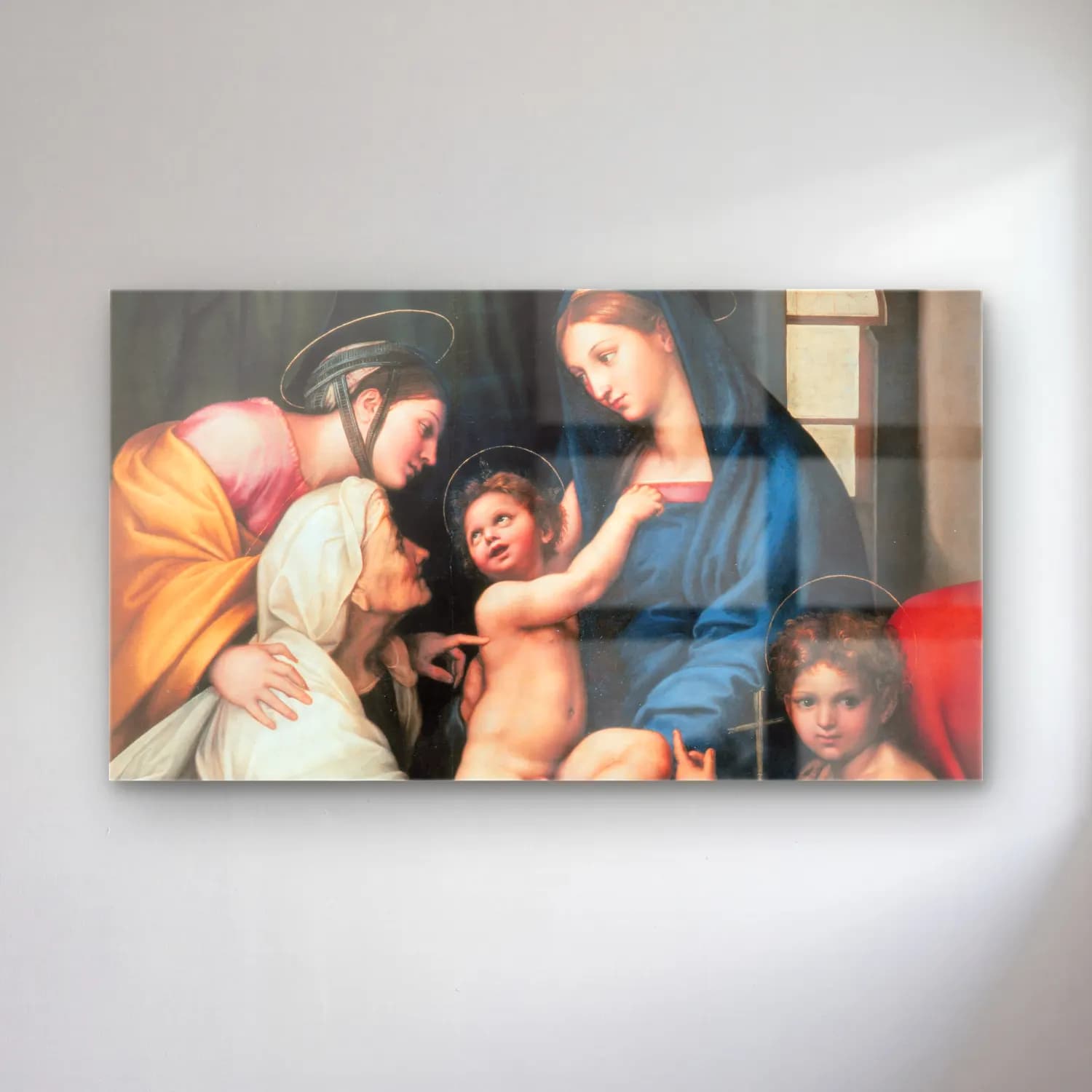 Raffaello Sanzio – Madonna dell Impannata cam tablo — Raffaello Sanzio – Madonna dell Impannata — yağlı boya dini sahne