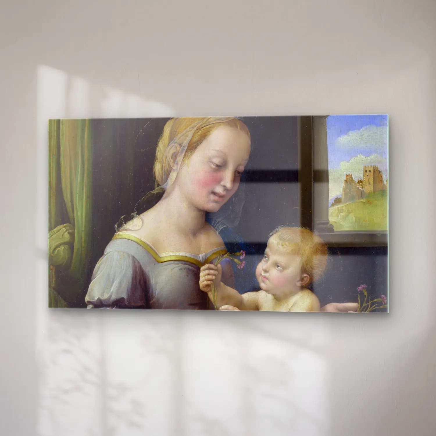 Raffaello Sanzio – Madonna of the Pinks cam tablo — sağ açıdan görünüm