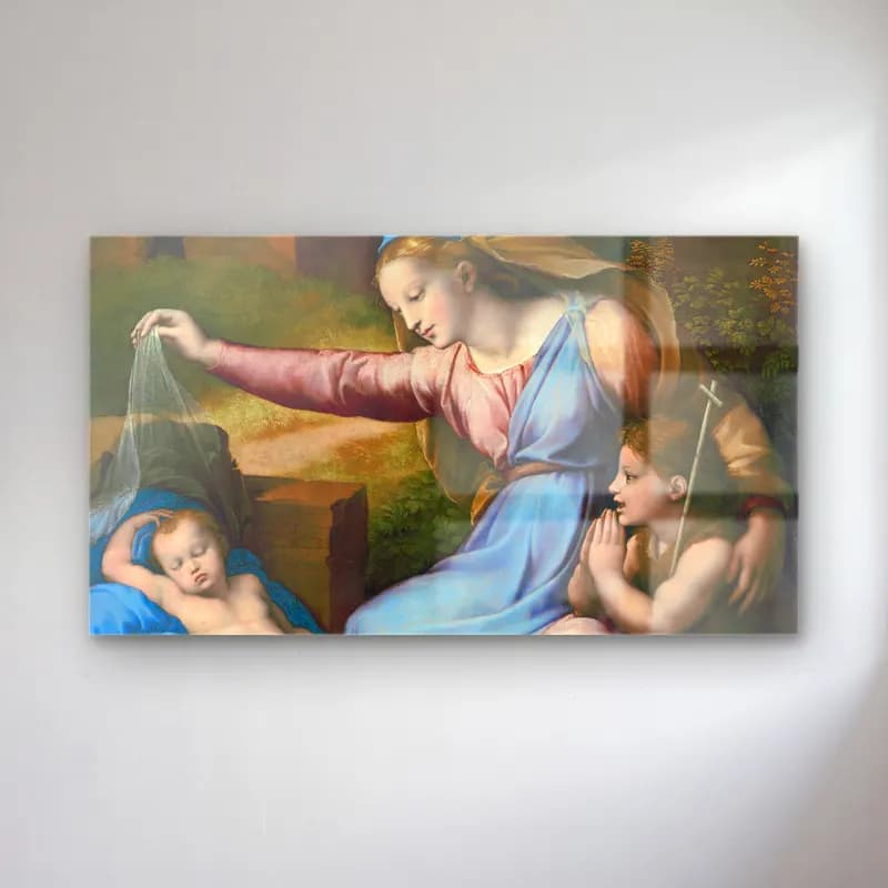 Raffaello Sanzio – Madonna with the Blue Diadem cam tablo — Raffaello Sanzio – Madonna with the Blue Diadem — yağlı boya dini sahne