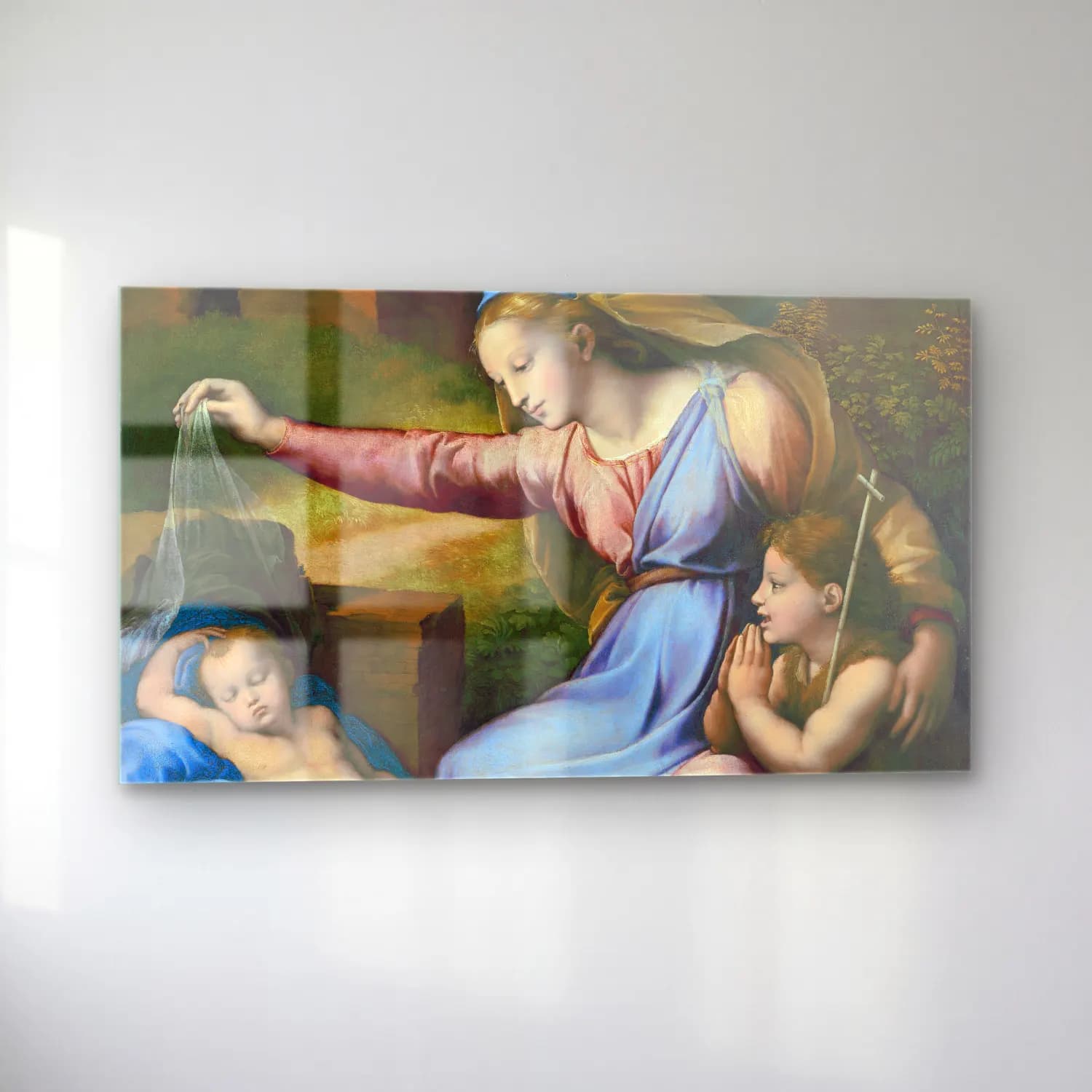 Raffaello Sanzio – Madonna with the Blue Diadem cam tablo — sol açıdan görünüm