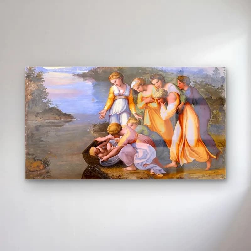Raffaello Sanzio – Moses Saved from the Water cam tablo — Raffaello Sanzio – Moses Saved from the Water — yağlı boya dini sahne