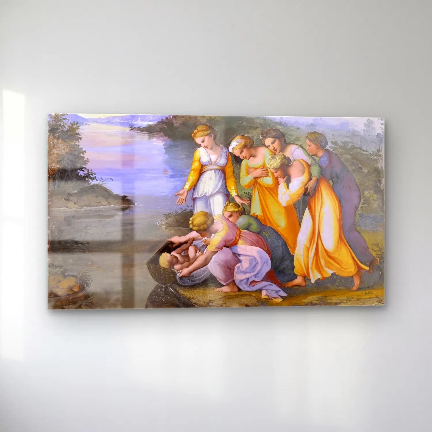 Raffaello Sanzio – Moses Saved from the Water cam tablo — sol açıdan görünüm