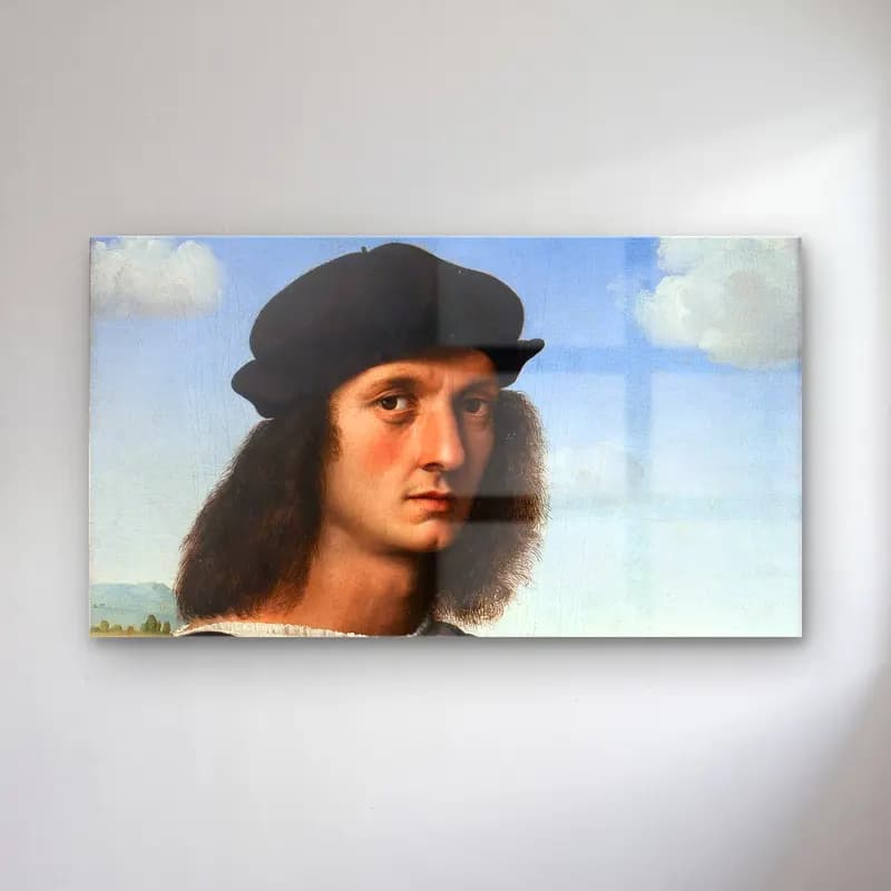 Raffaello Sanzio – Portrait of Agnolo Doni cam tablo — Raffaello Sanzio – Portrait of Agnolo Doni — yağlı boya erkek portresi