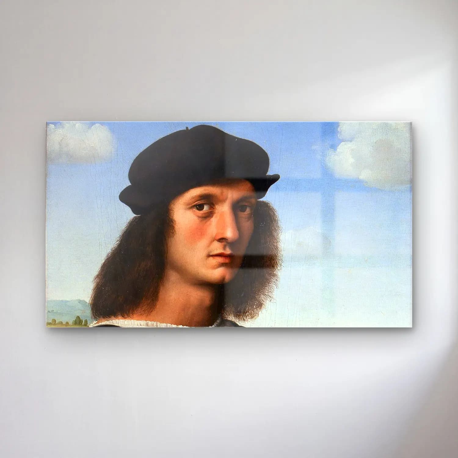 Raffaello Sanzio – Portrait of Agnolo Doni cam tablo — Raffaello Sanzio – Portrait of Agnolo Doni — yağlı boya erkek portresi
