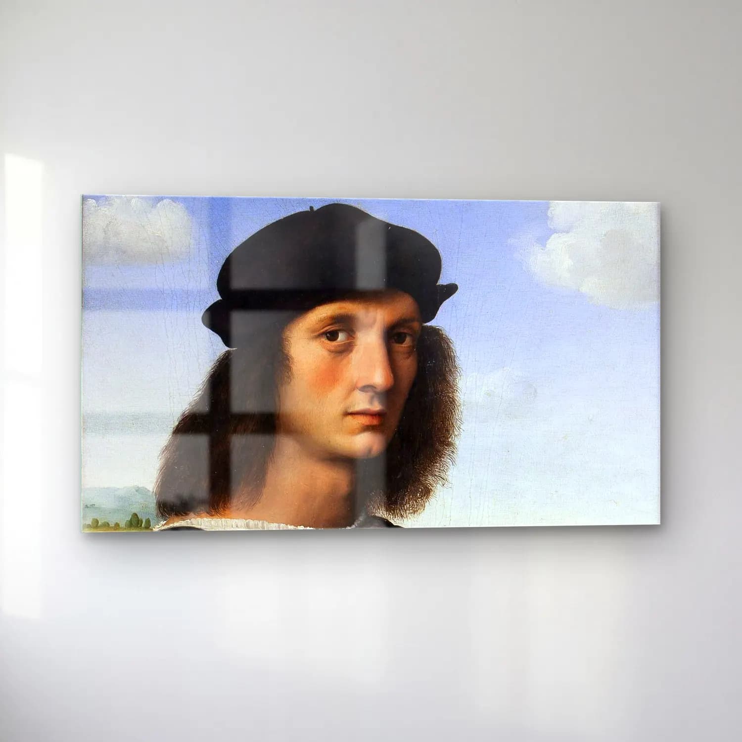 Raffaello Sanzio – Portrait of Agnolo Doni cam tablo — sol açıdan görünüm