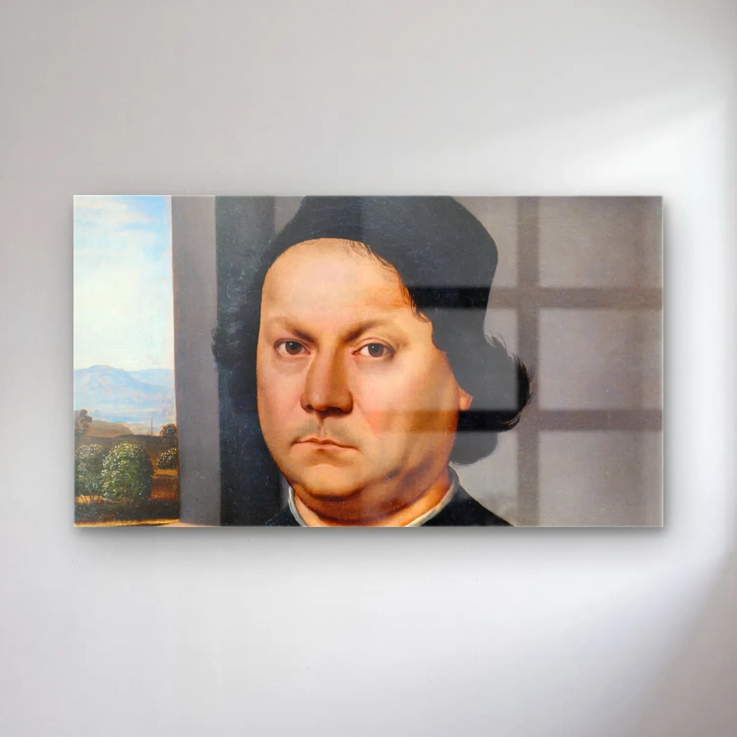 Raffaello Sanzio – Portrait of Perugino cam tablo — Raffaello Sanzio – Portrait of Perugino — yağlı boya erkek portresi