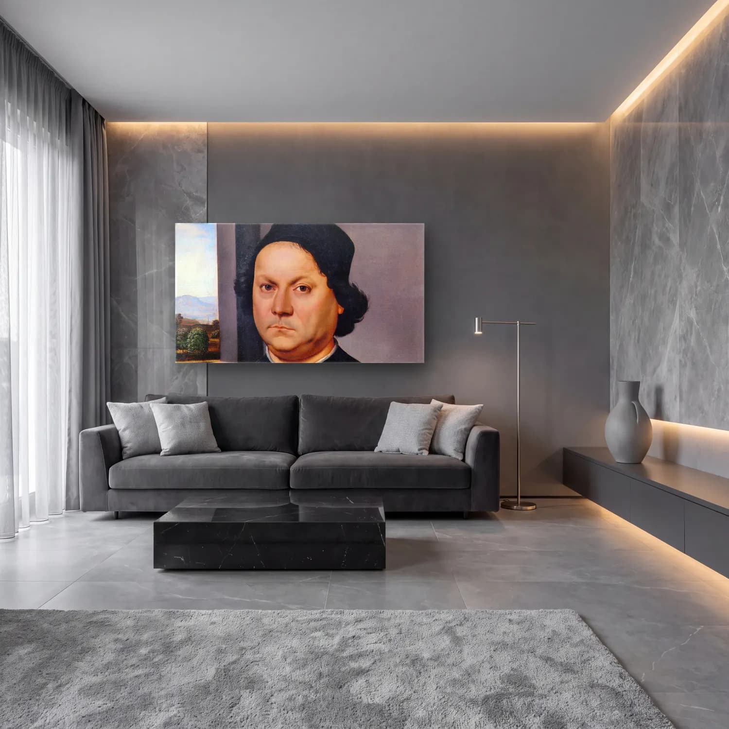 Raffaello Sanzio – Portrait of Perugino cam tablo — lüks salon duvarında