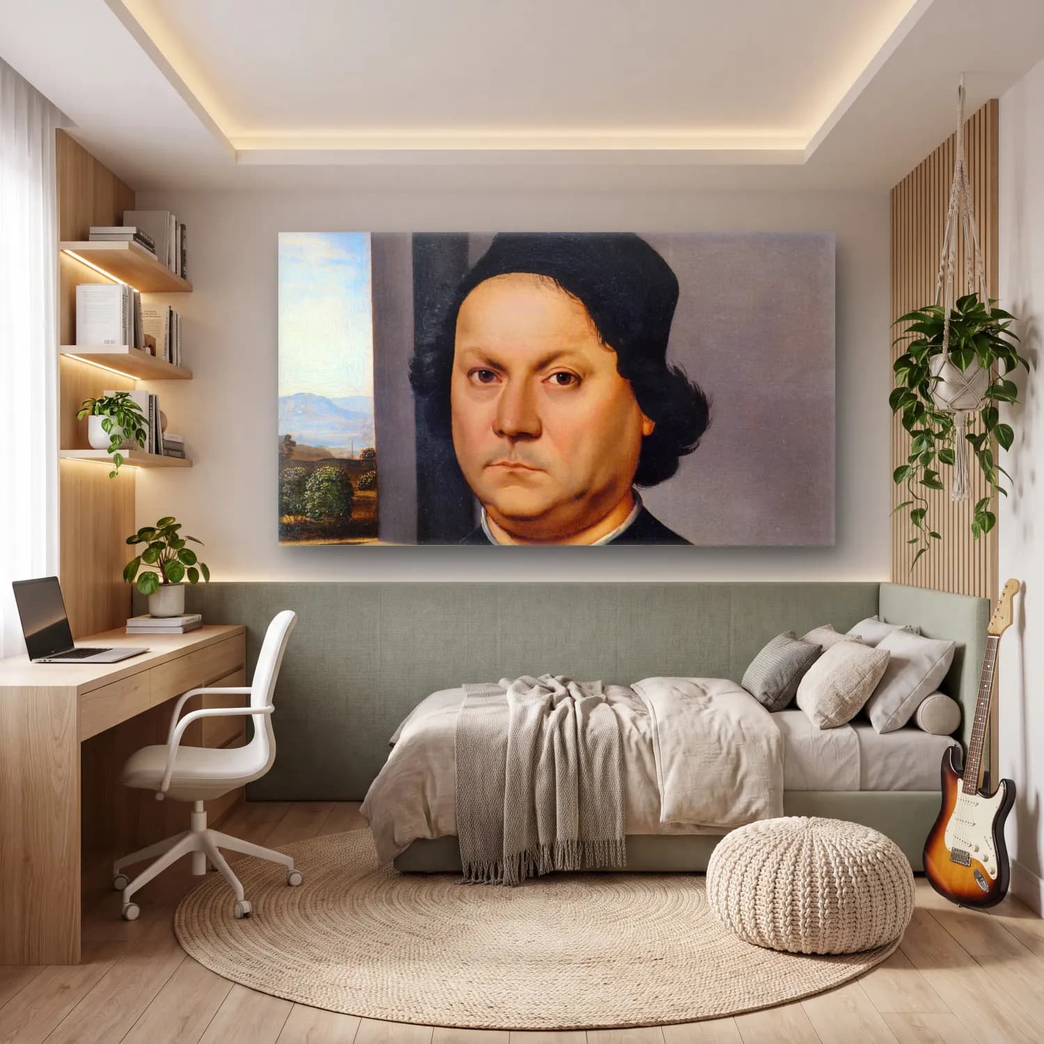 Raffaello Sanzio – Portrait of Perugino cam tablo — genç odasında