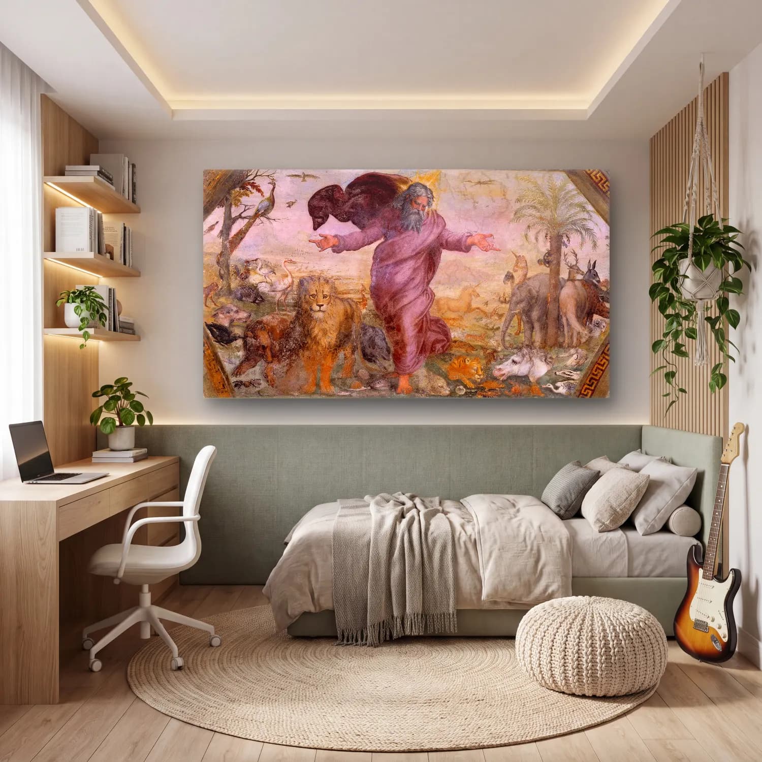 Raffaello Sanzio – The Creation of the Animals cam tablo — genç odasında