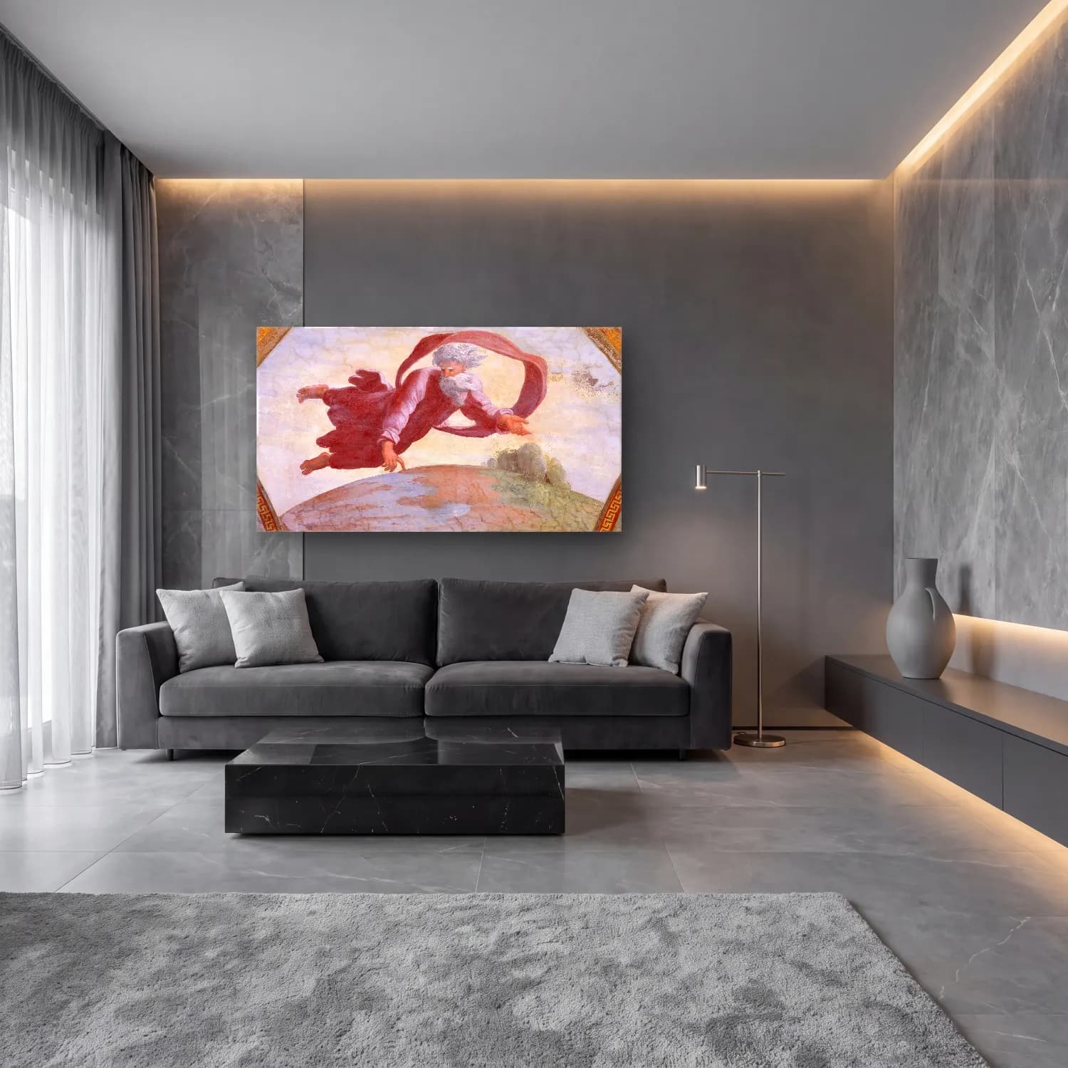 Raffaello Sanzio – The Separation of Land and Water cam tablo — lüks salon duvarında
