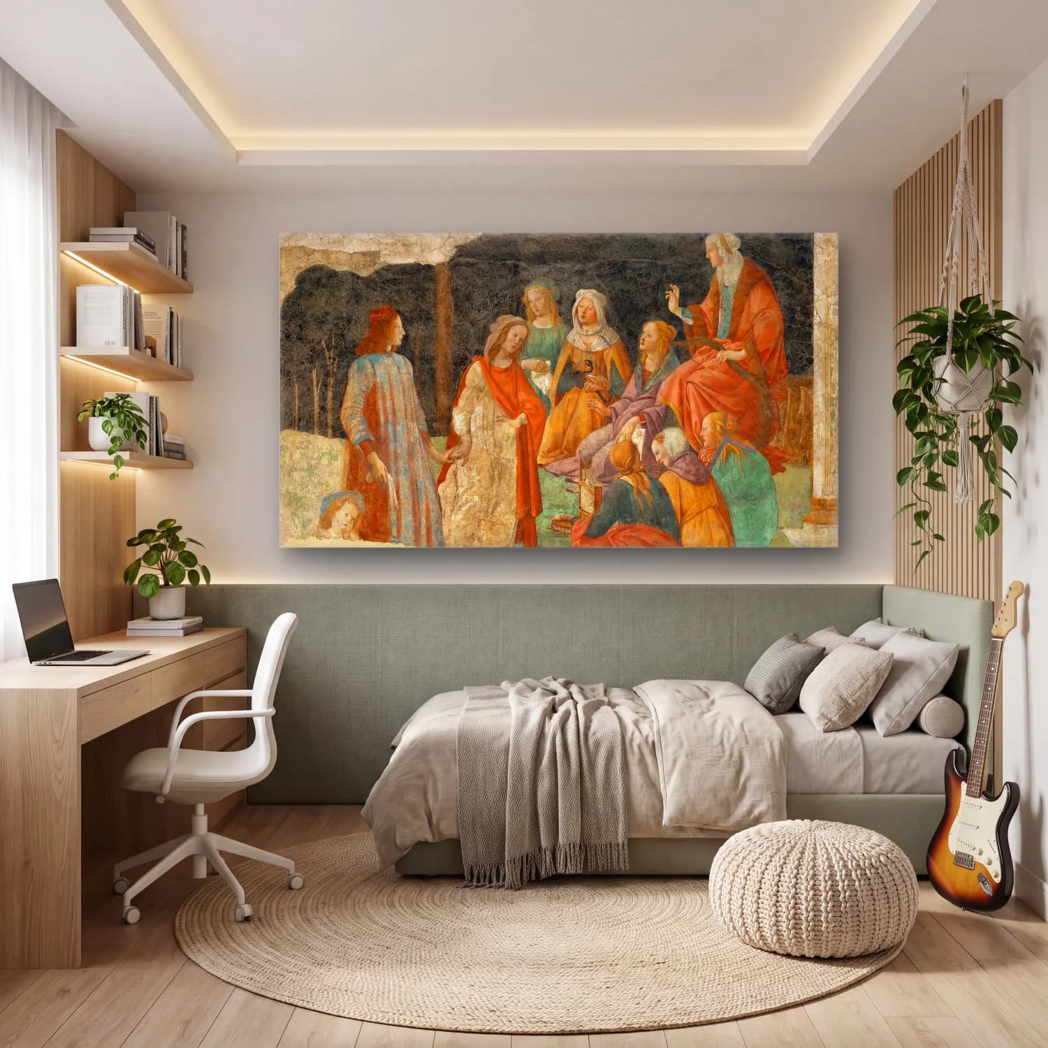 Sandro Botticelli – A Young Man Being Introduced to the Seven Liberal Arts cam tablo — genç odasında