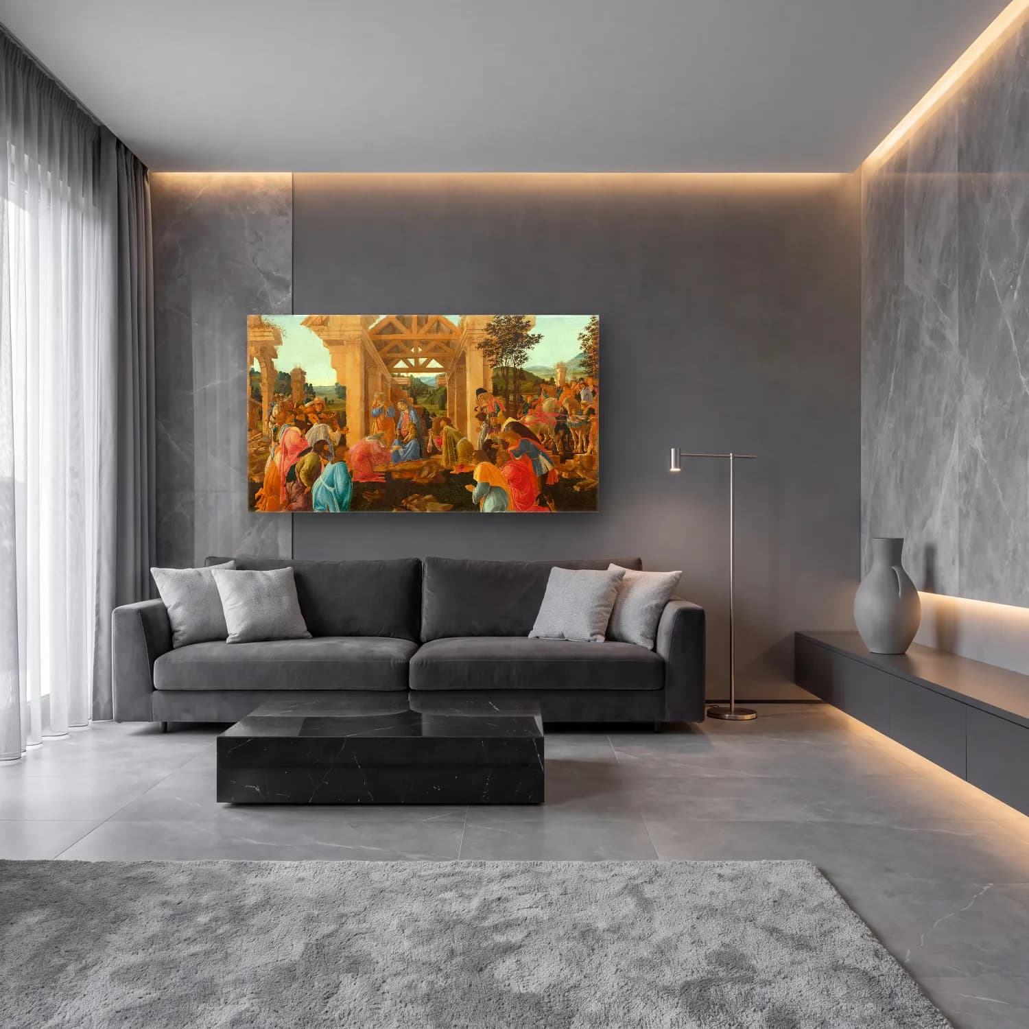 Sandro Botticelli – Adoration of the Magi cam tablo — lüks salon duvarında