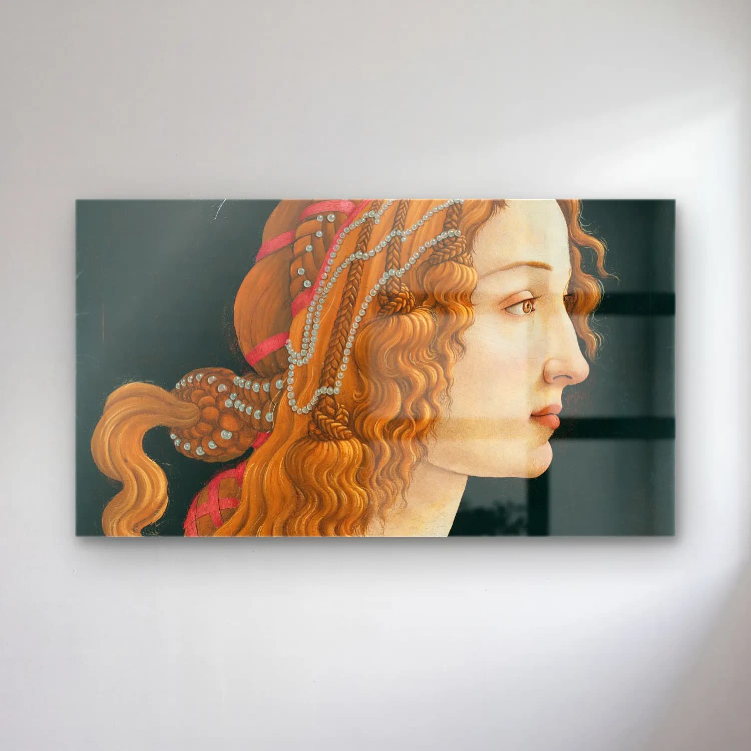 Sandro Botticelli – Idealized Portrait of a Lady Portrait of Simonetta Vespucci… cam tablo — Sandro Botticelli – Idealized Portrait of a Lady Portrait of Simonetta Vespucci… — vintage kadın portresi