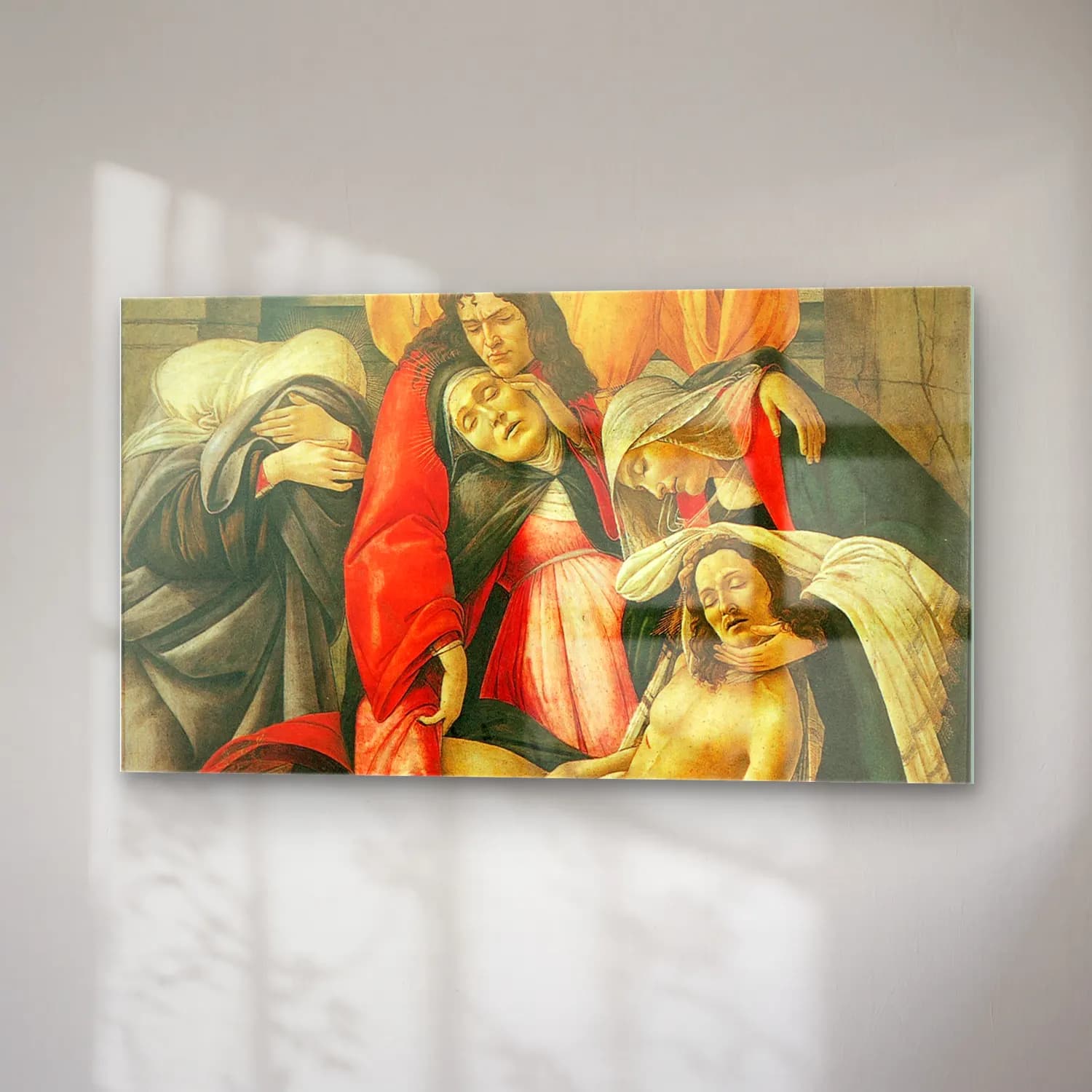 Sandro Botticelli – Lamentation over the Dead Christ with Saints cam tablo — sağ açıdan görünüm