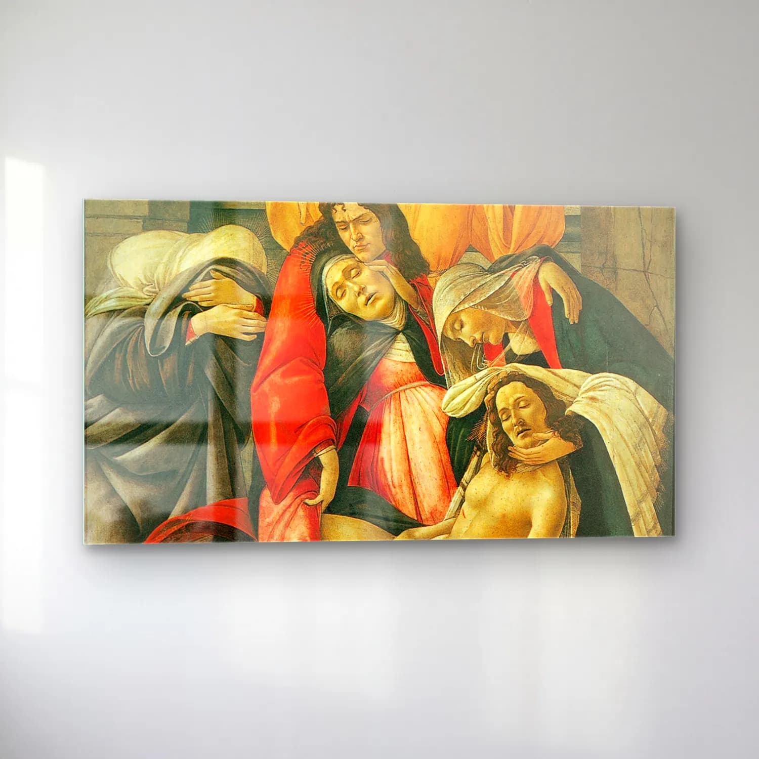 Sandro Botticelli – Lamentation over the Dead Christ with Saints cam tablo — sol açıdan görünüm